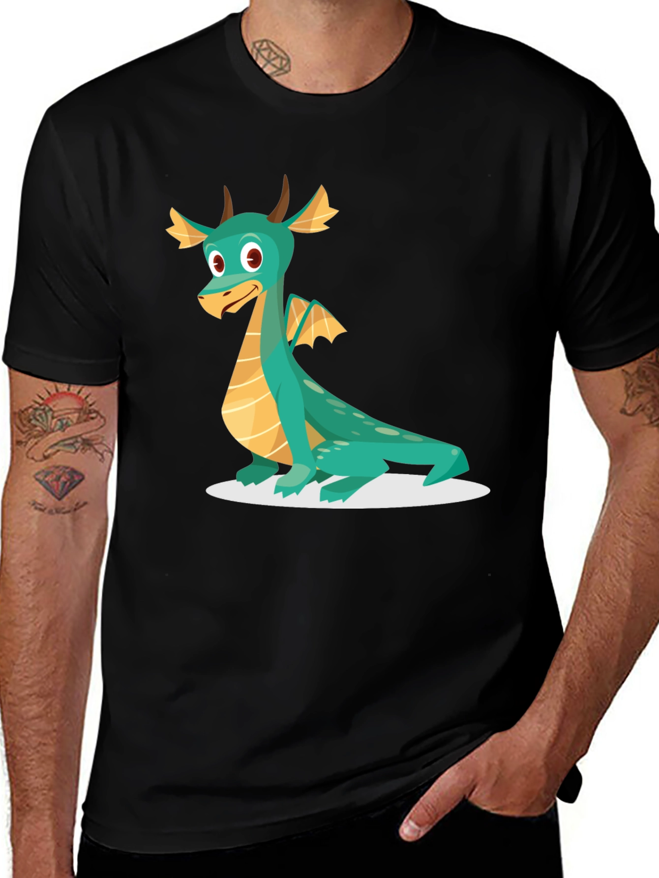 Variant 7 of Dragon Graphic Tee - Cute Cartoon Design, Soft Cotton Shirt