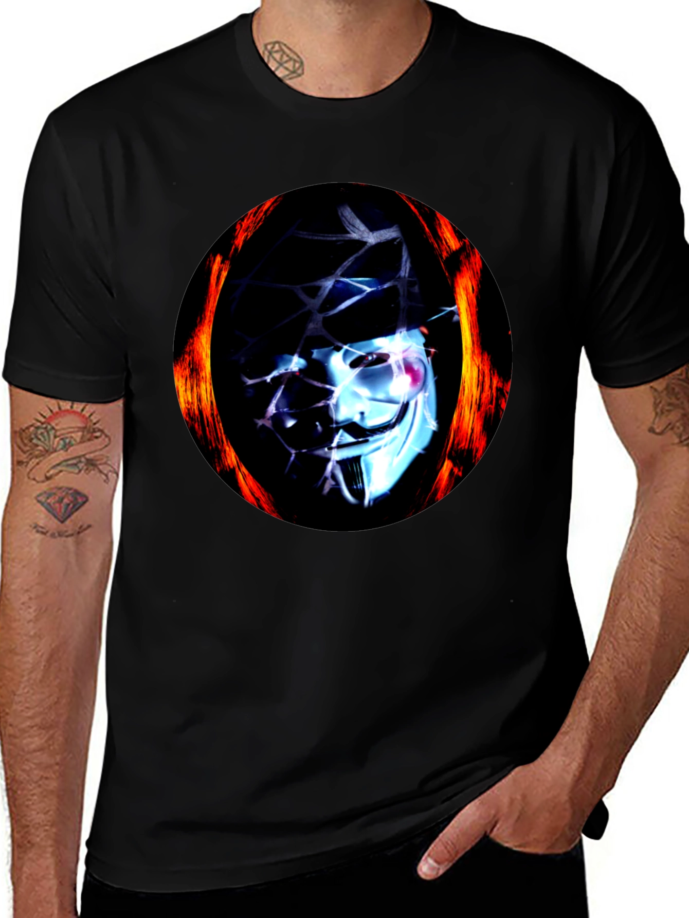 Variant 6 of Anonymous Mask Flame T-Shirt