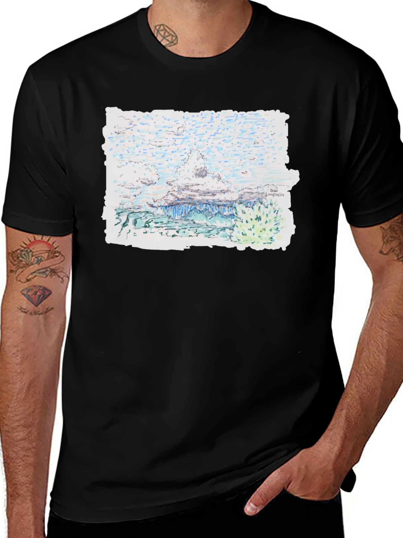 Variant 9 of Artistic Landscape Print Tee