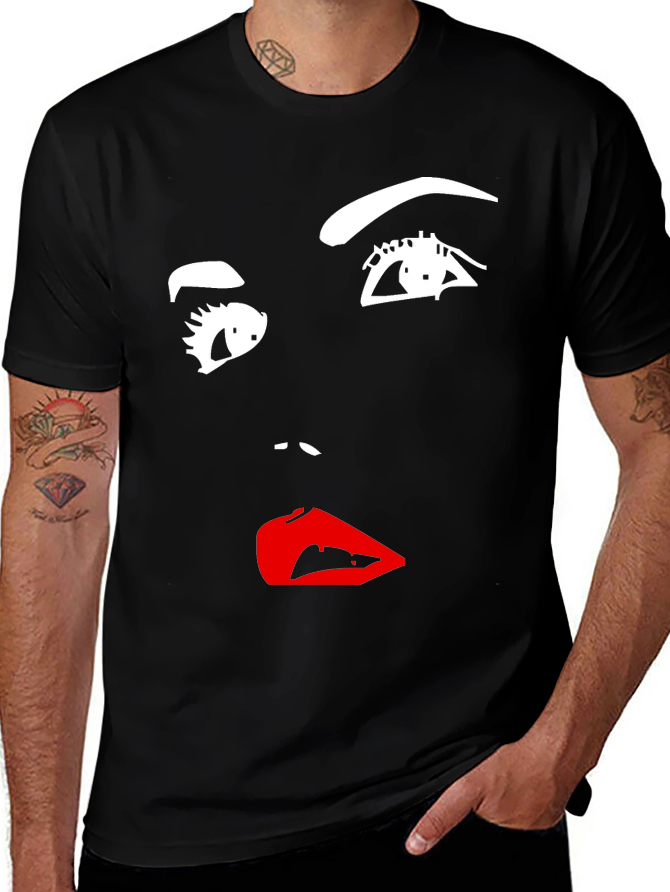 Variant 6 of Abstract Face Graphic Tee - Modern Art Shirt