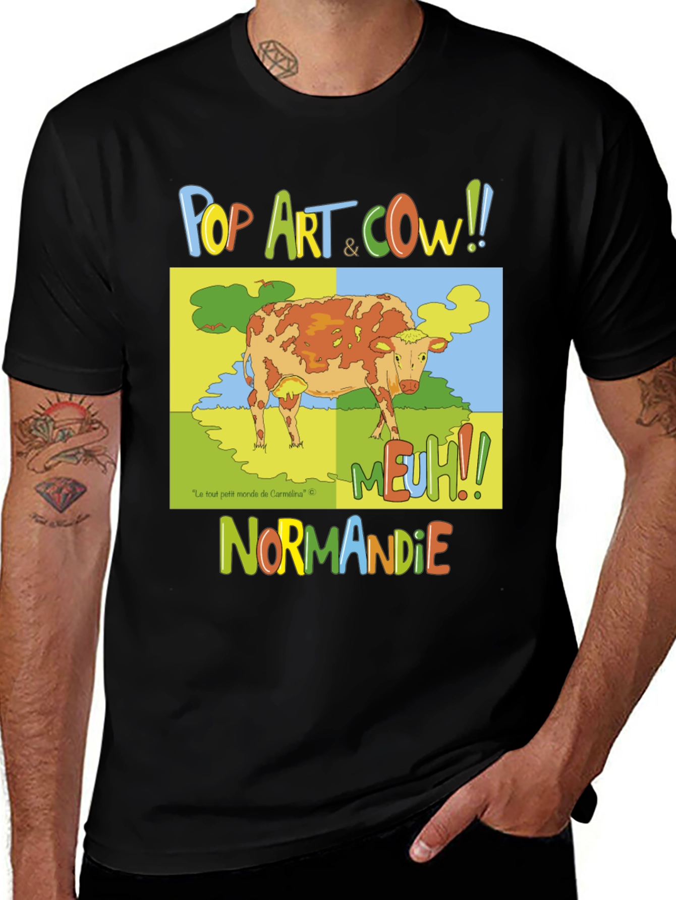 Variant 15 of Pop Art Cow Graphic T-Shirt - Normandy Edition