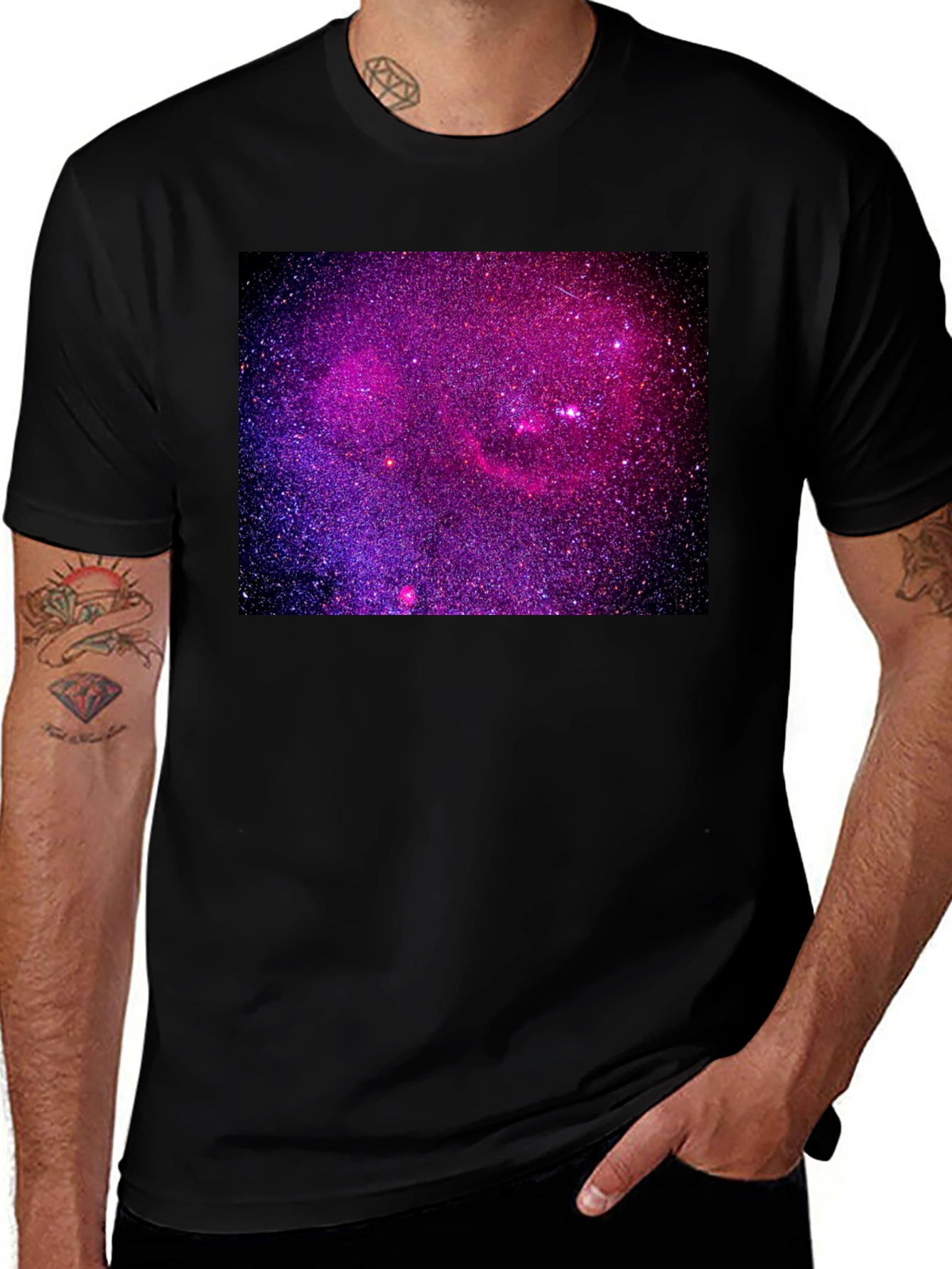 Variant 6 of Galaxy Print Black T-Shirt