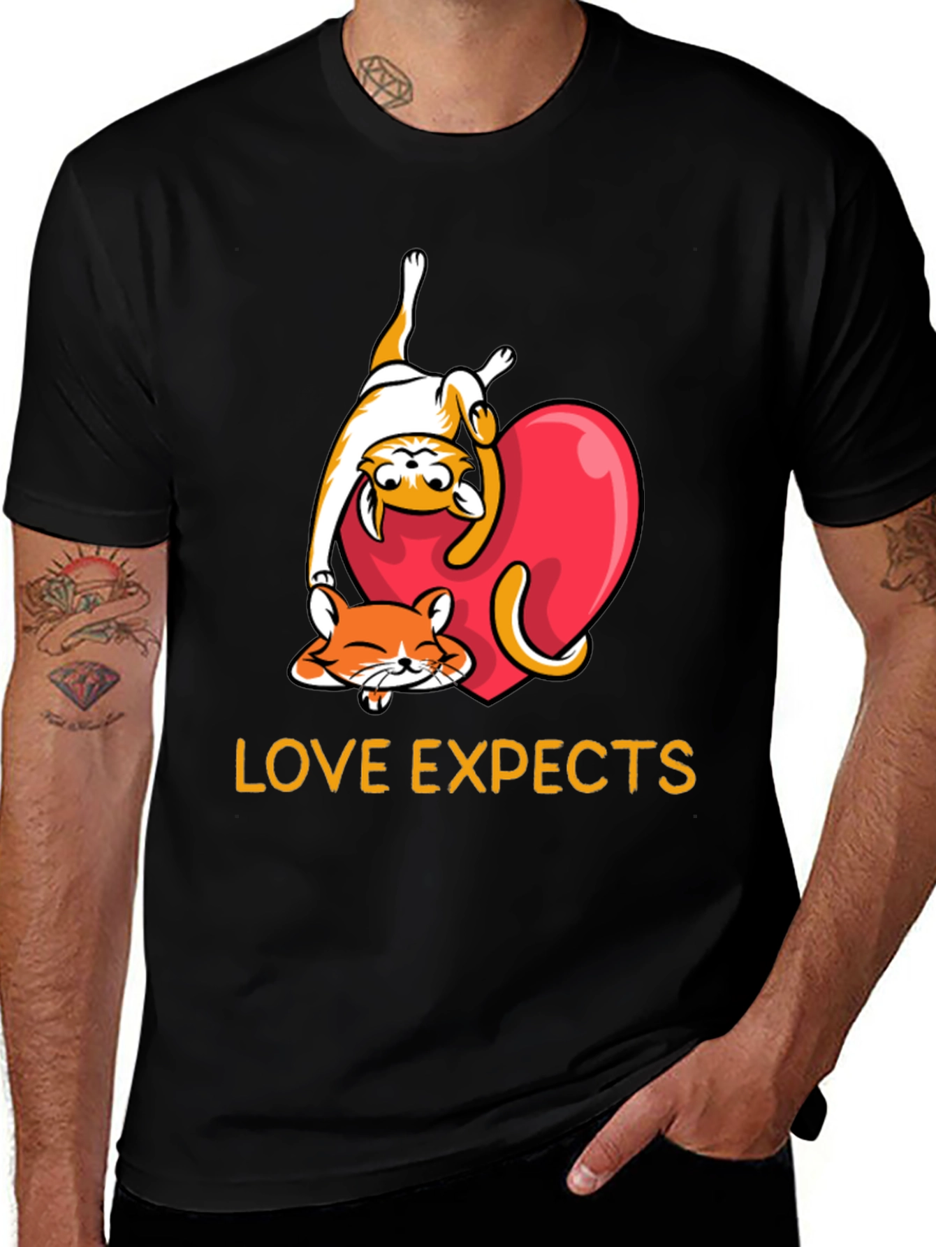 Love Expects Cat T-Shirt: Adorable Kitten Graphic Tee