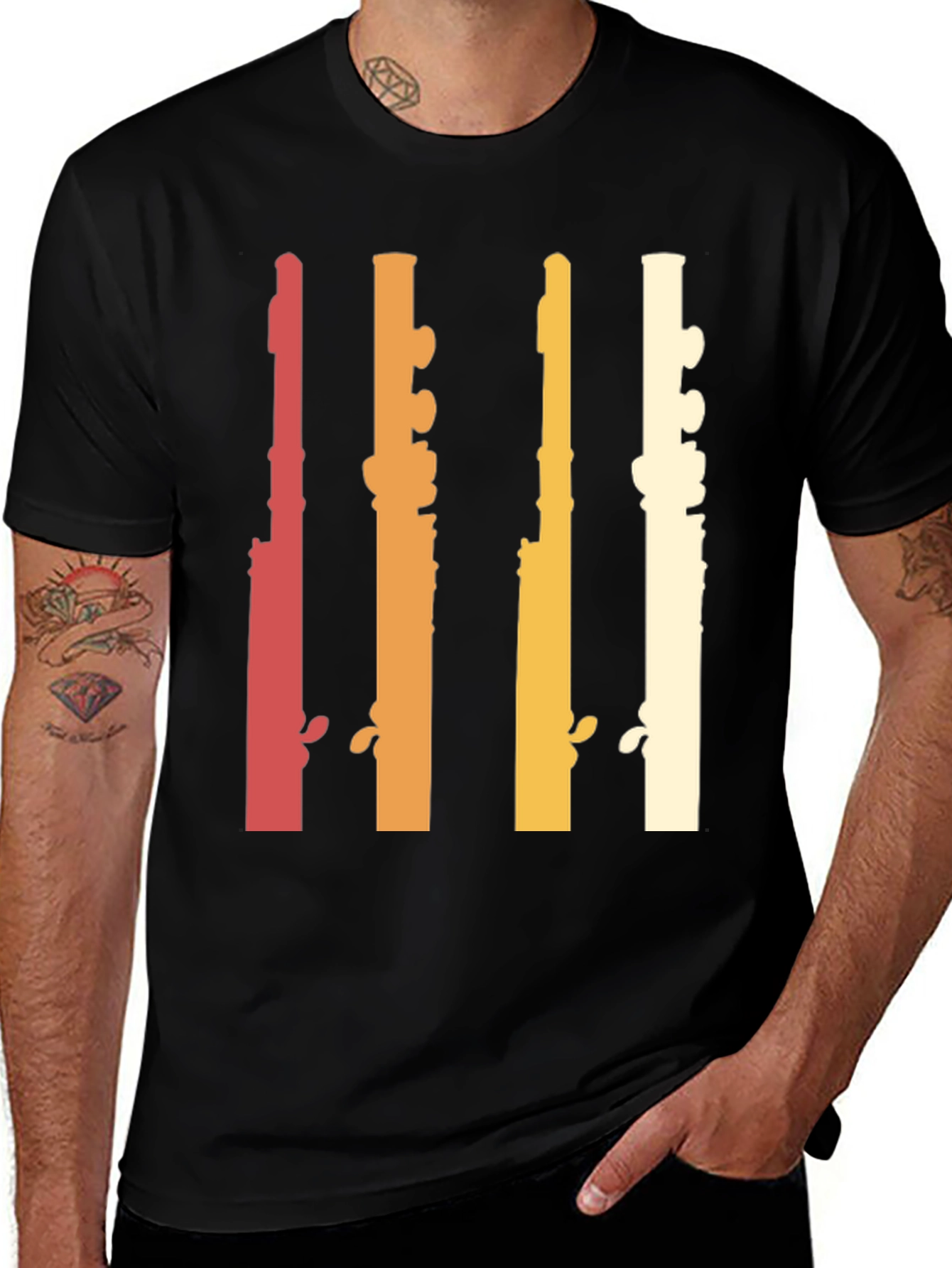 Variant 6 of Retro Flute Musician T-Shirt