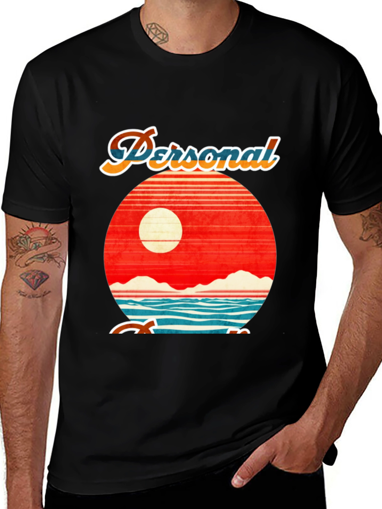 Variant 13 of Retro Sunset Personal Trainer T-Shirt
