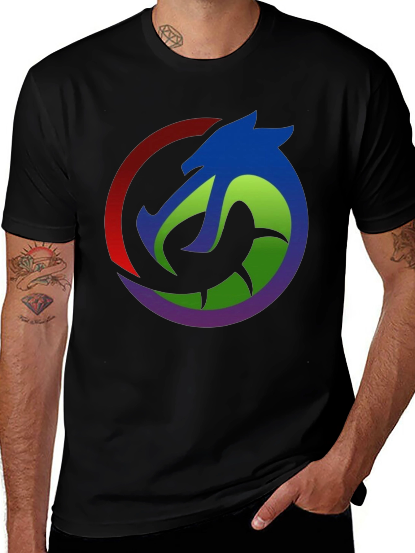 Variant 12 of Colorful Dragon Circle Graphic T-Shirt