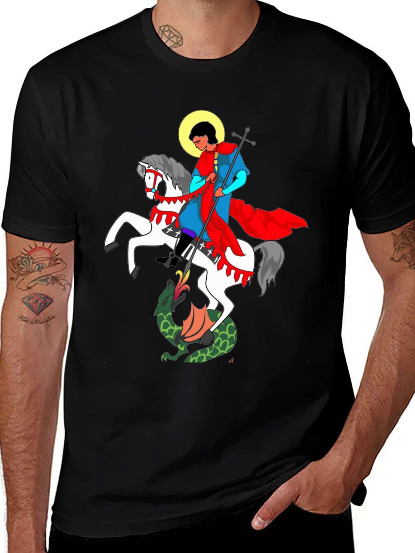 Variant 25 of Saint George and The Dragon Black T-Shirt