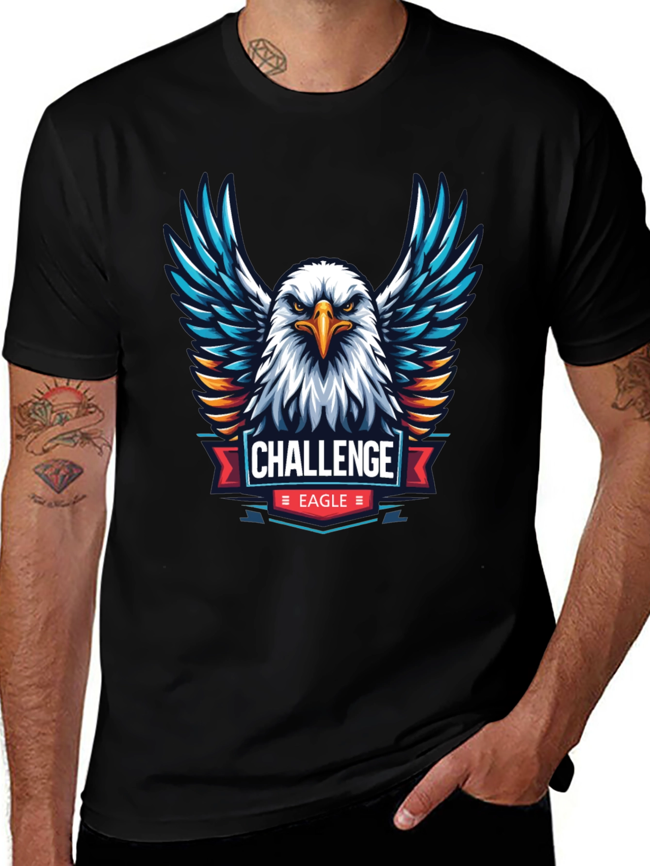 Variant 14 of Eagle Challenge Graphic T-Shirt - Black