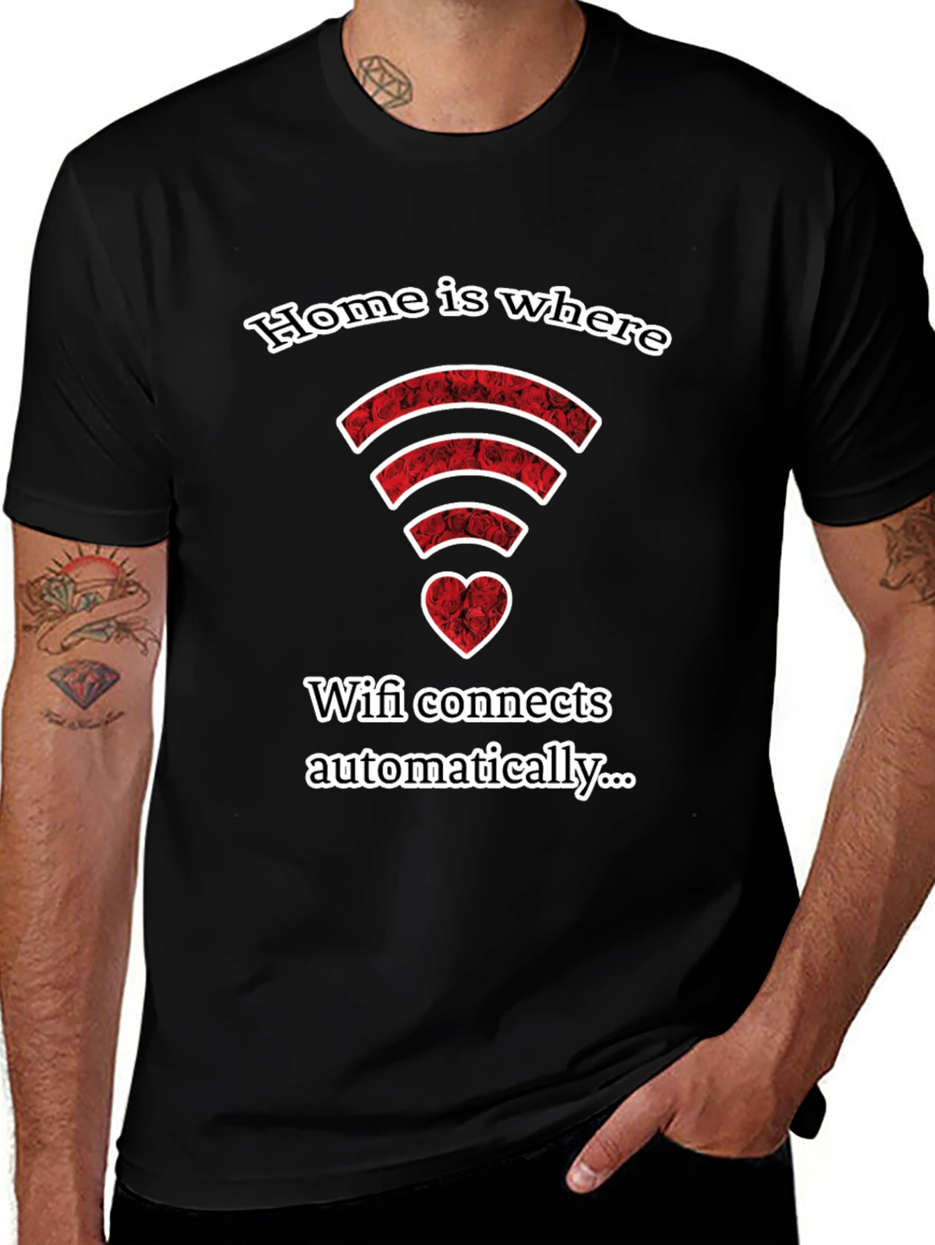 Variant 23 of Home is Where Wifi Connects Automatically T-Shirt