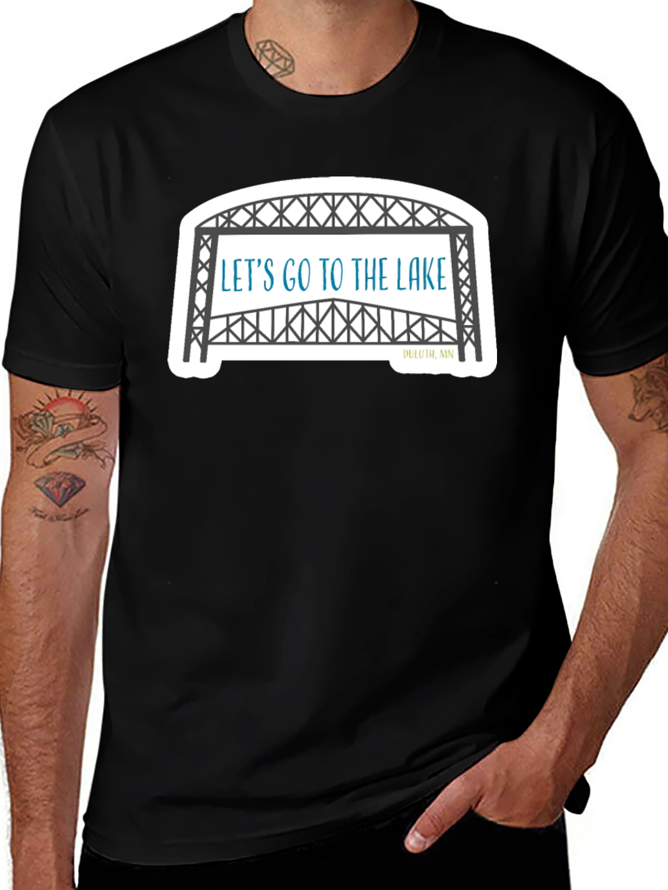 Variant 6 of Let's Go To The Lake Black T-Shirt
