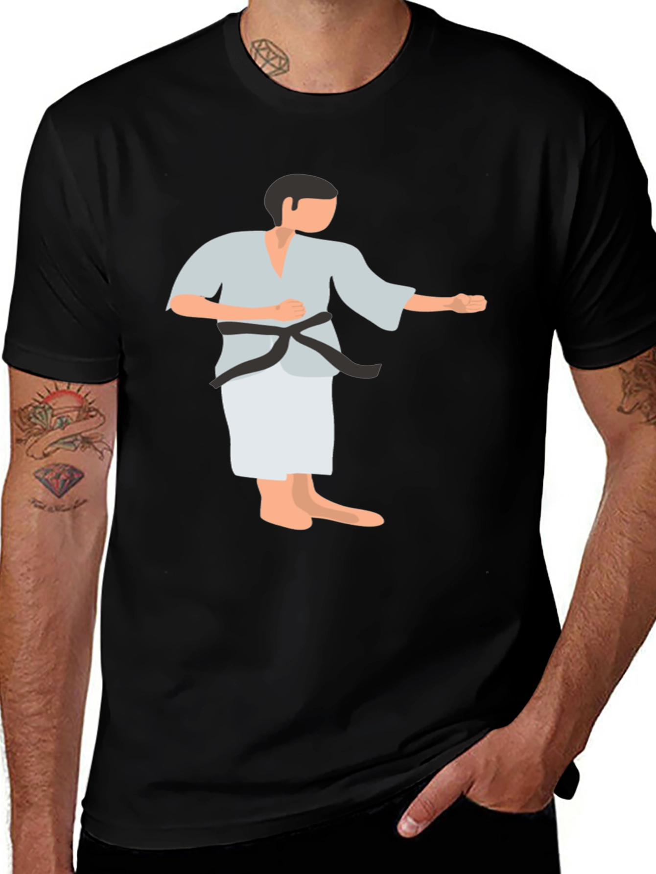 Variant 9 of Karate Graphic T-Shirt - Black
