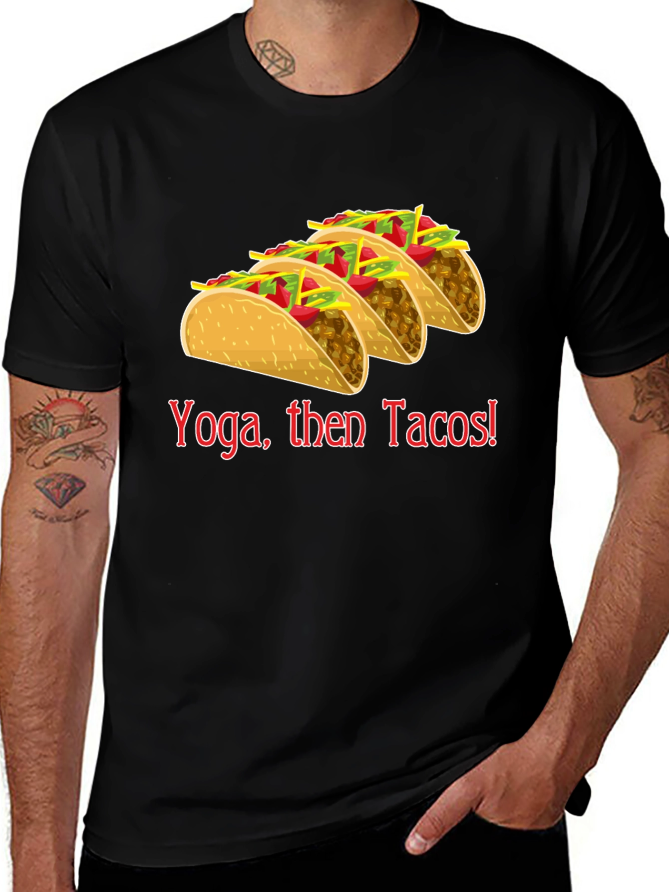 Variant 16 of Yoga Then Tacos! Graphic Tee