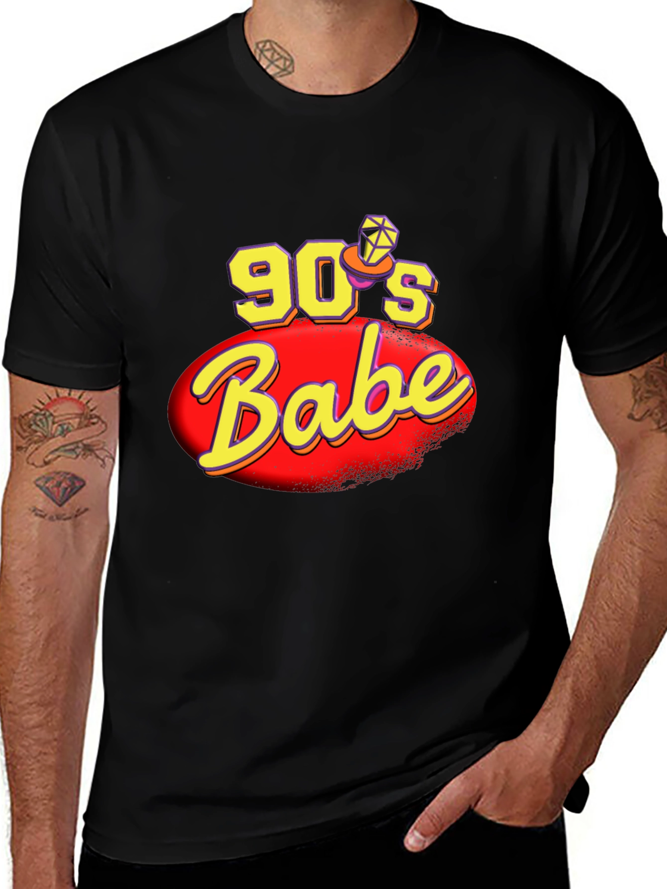 Variant 11 of 90's Babe Black Graphic T-Shirt