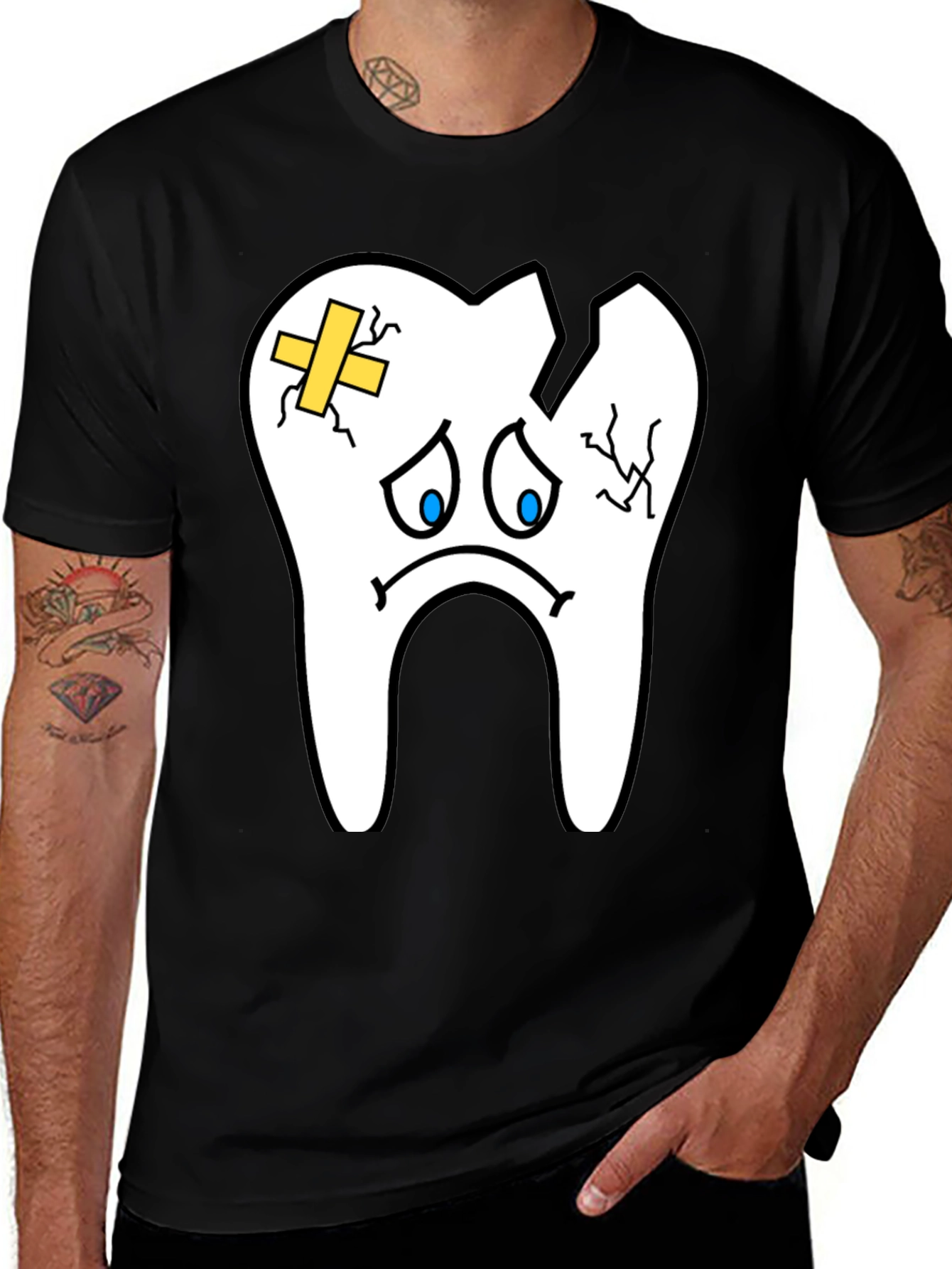 Variant 20 of Sad Tooth T-Shirt - Funny Dental Graphic Tee