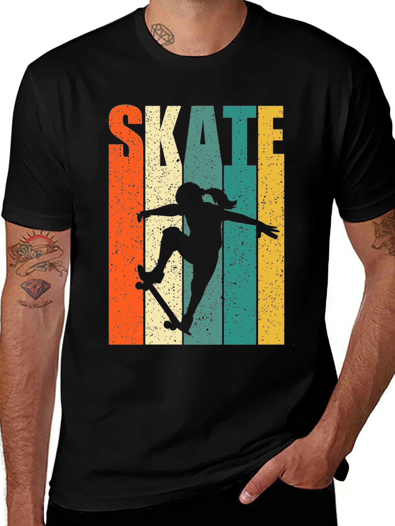 Variant 14 of Skate Girl Retro T-Shirt - Stylish Skater Tee