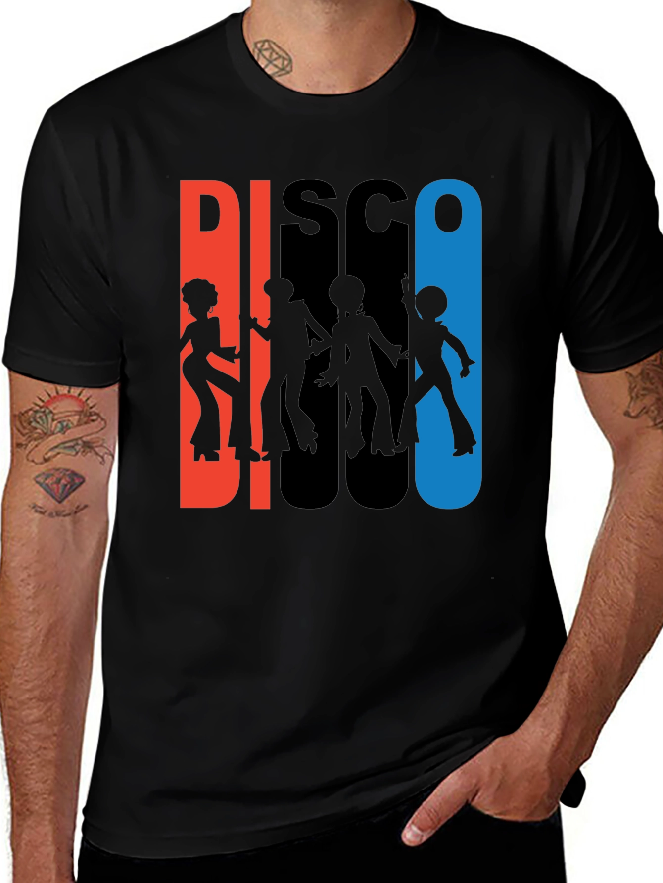 Variant 17 of Retro Disco Graphic T-Shirt - Black