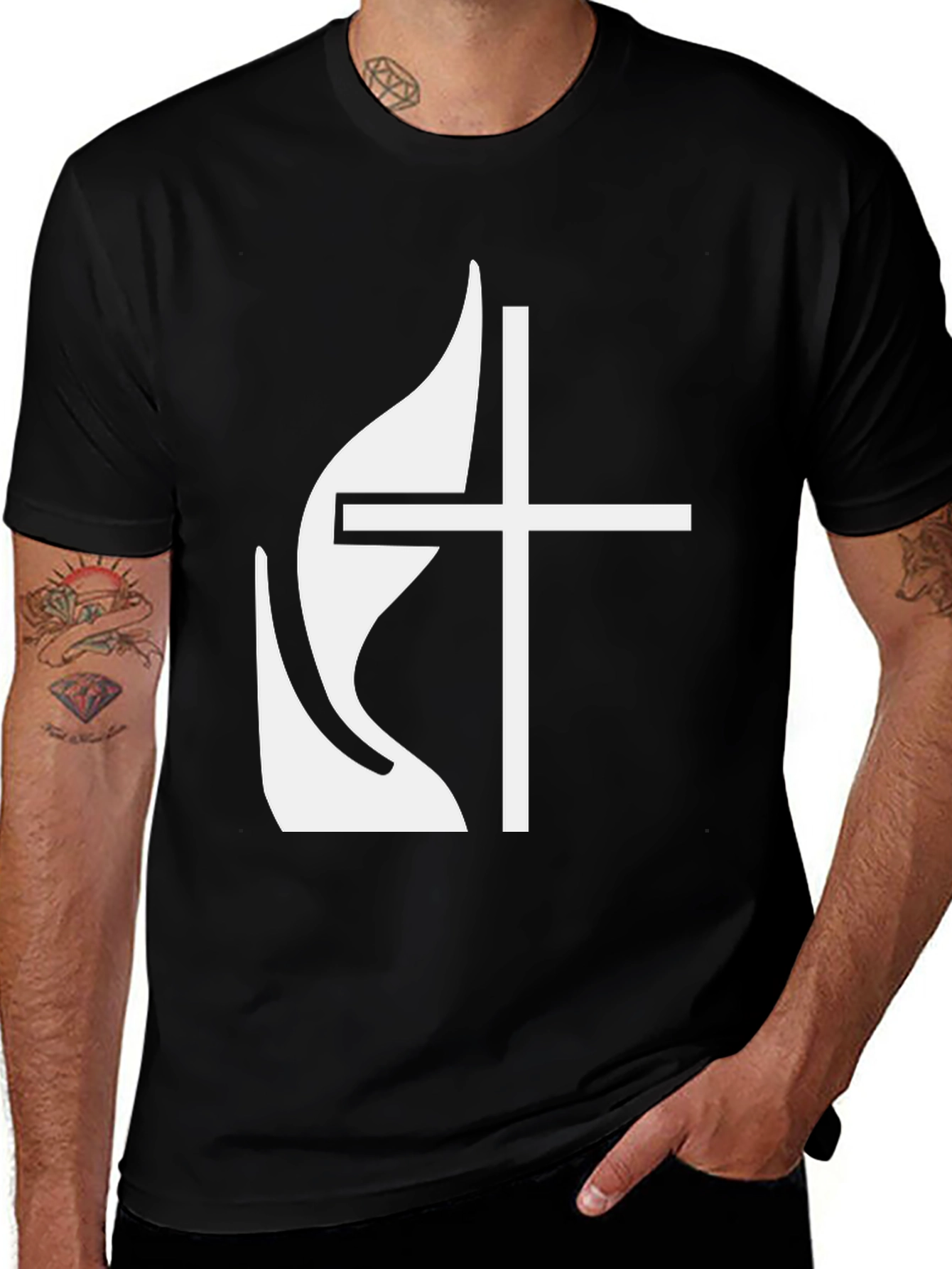Modern Christian Cross Graphic Tee