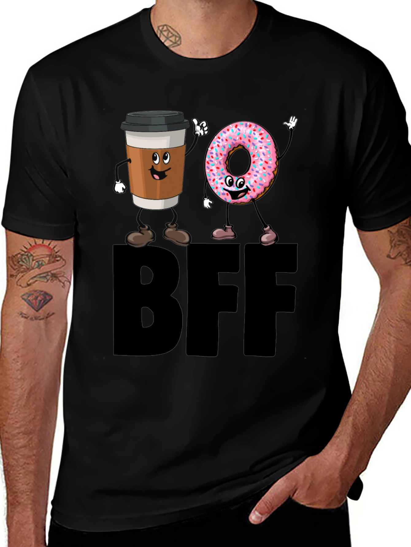 Coffee & Donut BFF T-Shirt - Best Friends Forever Graphic Tee