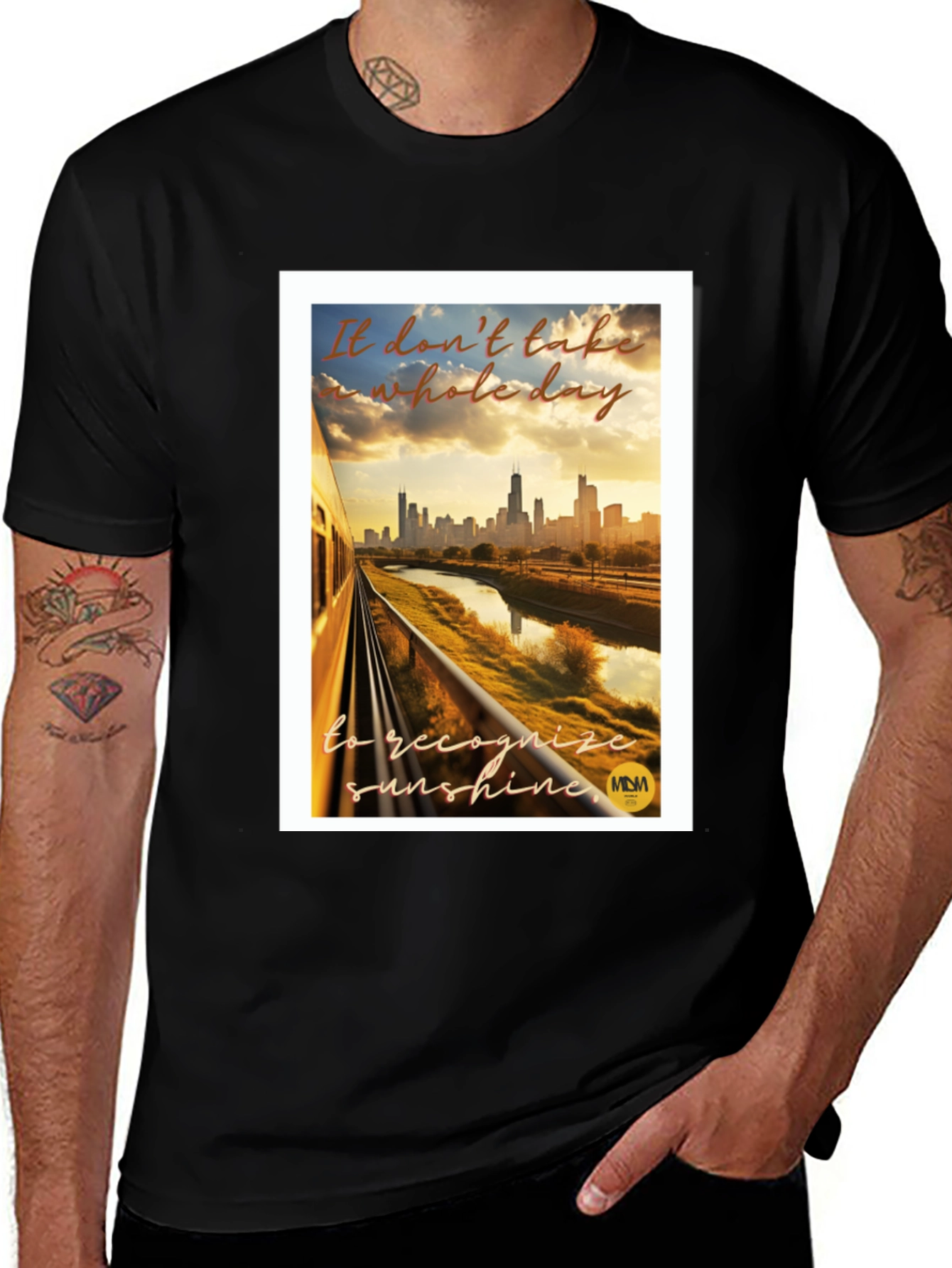 Chicago Train Skyline T-Shirt - "It Don't Take a Whole Day"