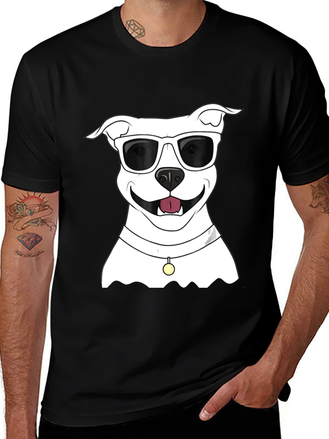 Variant 17 of Cool Dog Graphic Tee - Black Cotton Casual Shirt