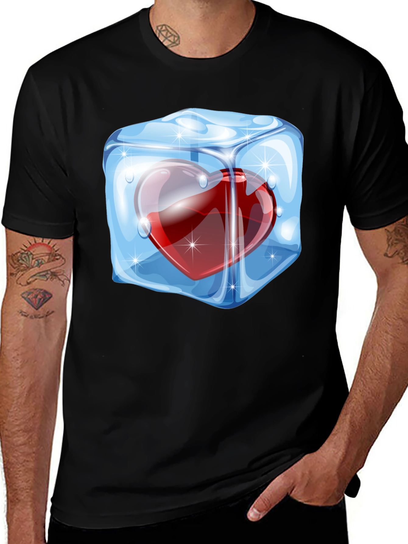 Variant 26 of Icy Heart Graphic Tee - Cool Valentine's Day Gift
