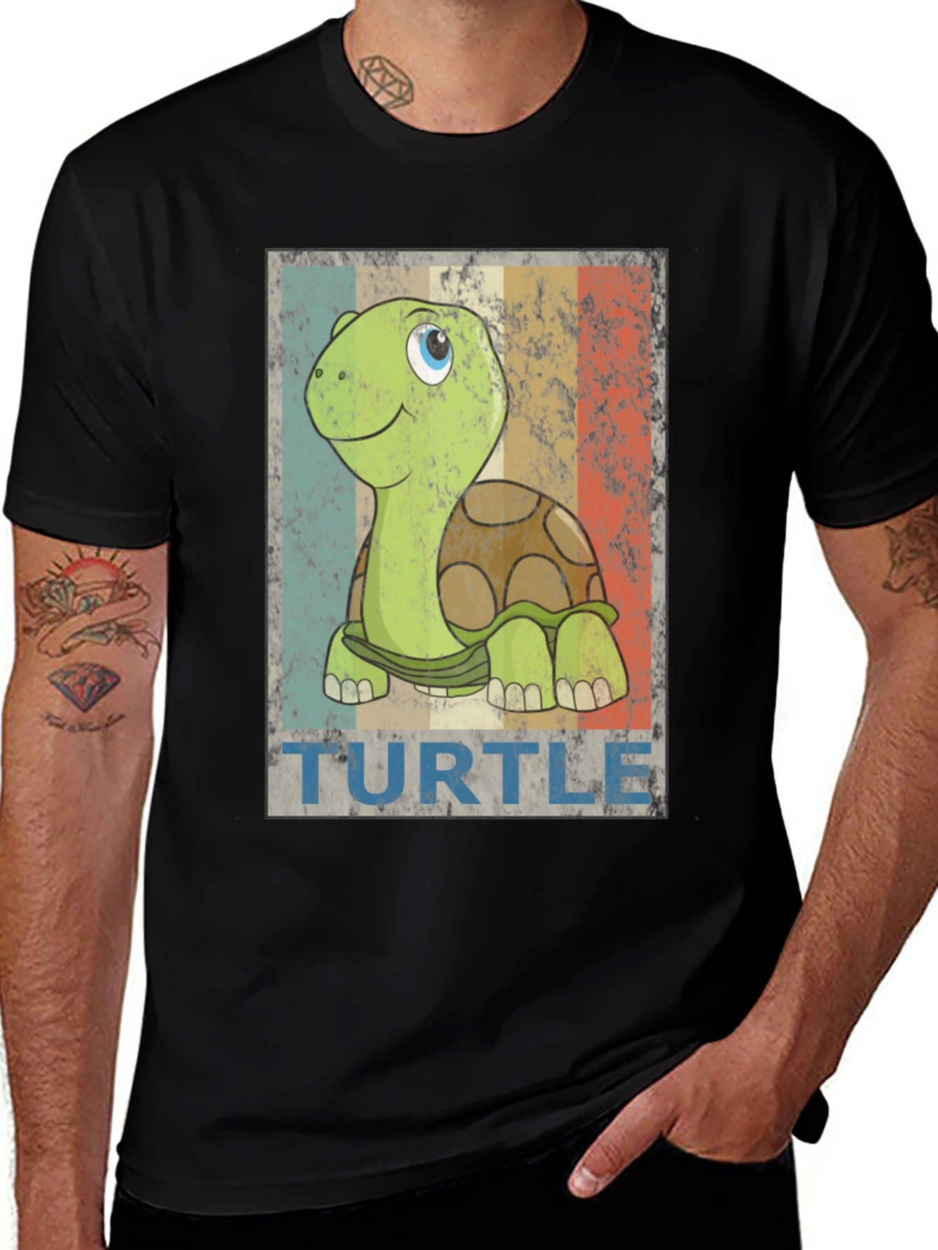Variant 12 of Retro Turtle Graphic Tee - Cute Cartoon Animal T-Shirt