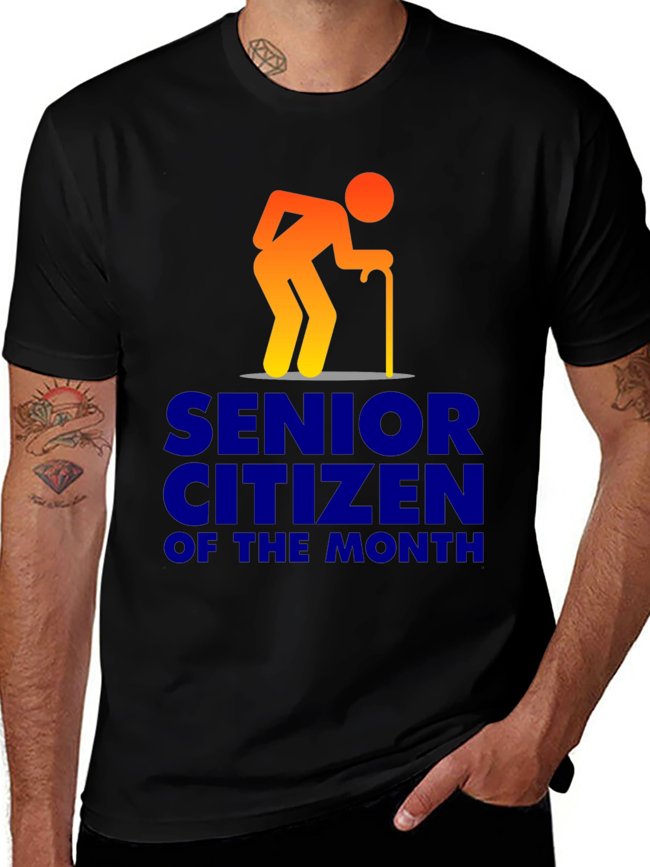 Variant 26 of Senior Citizen of the Month Black Graphic Tee