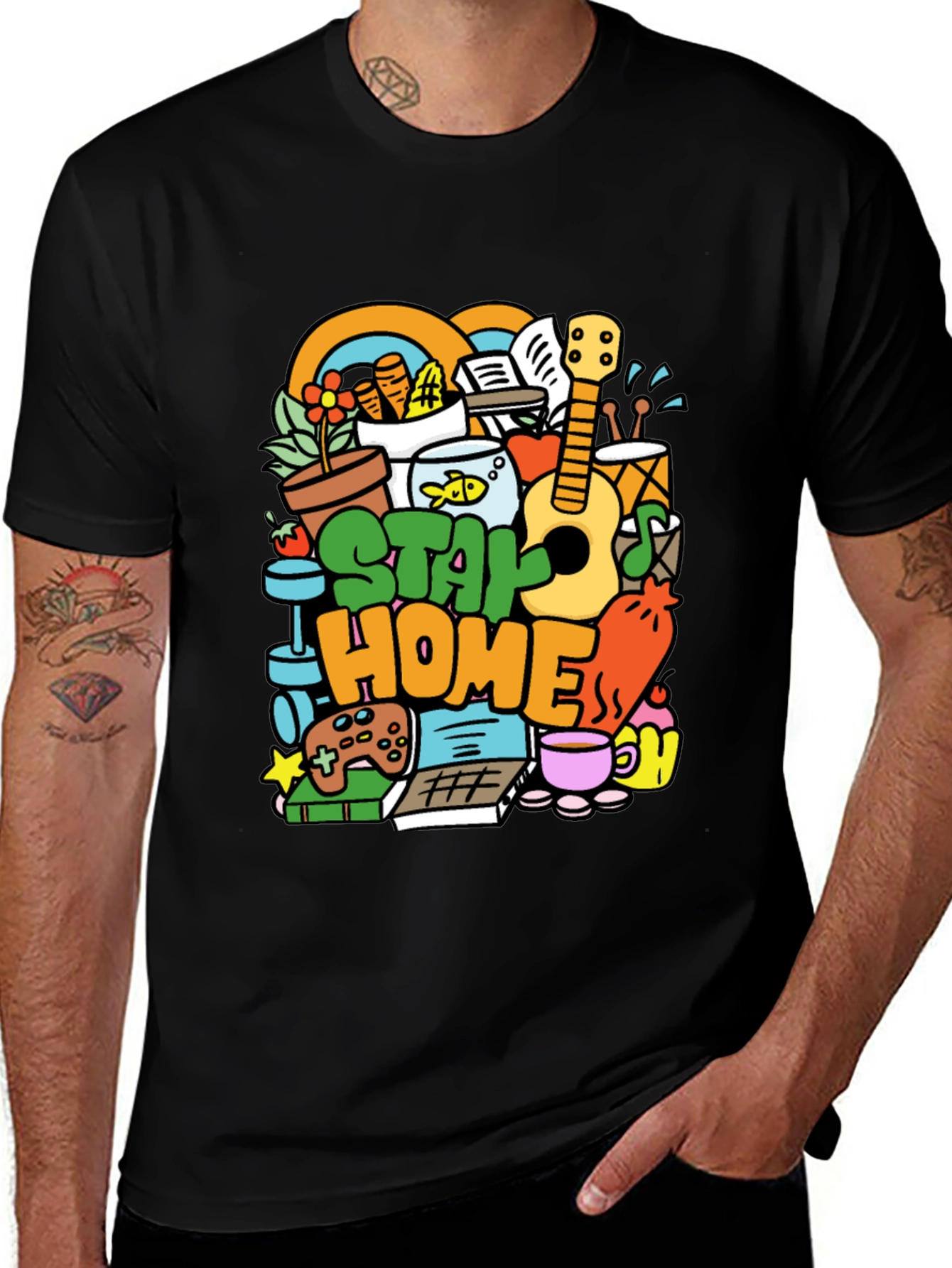 Variant 3 of Stay Home Graphic T-Shirt - Cozy & Fun