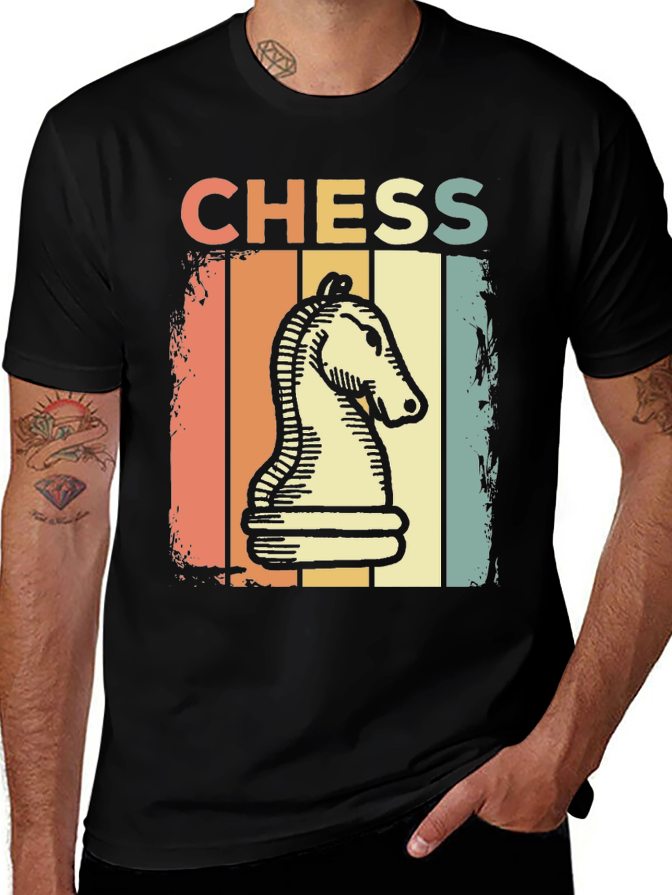 Variant 3 of Retro Chess Knight T-Shirt - Stylish Vintage Design