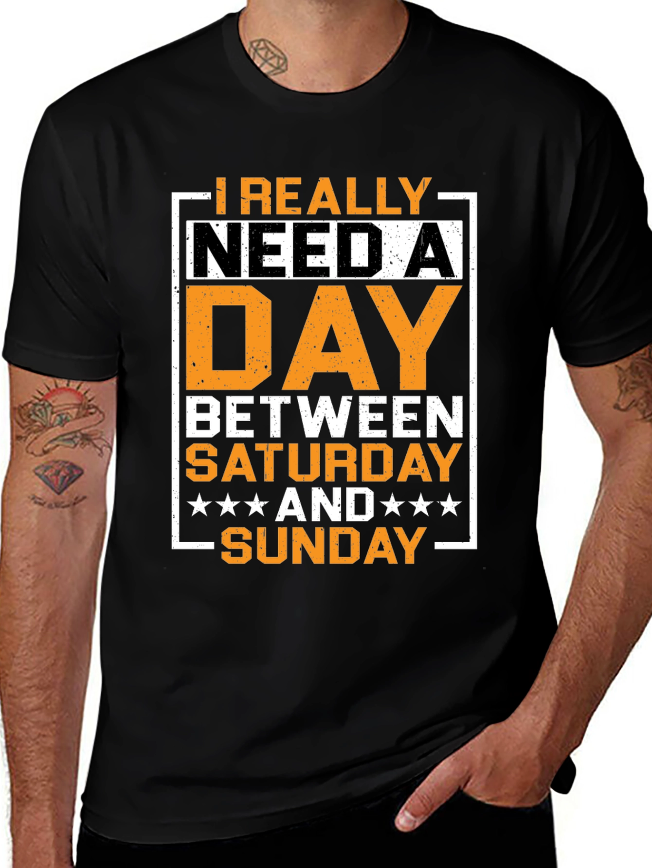 Variant 9 of Funny "Day Between Saturday and Sunday" Graphic T-Shirt