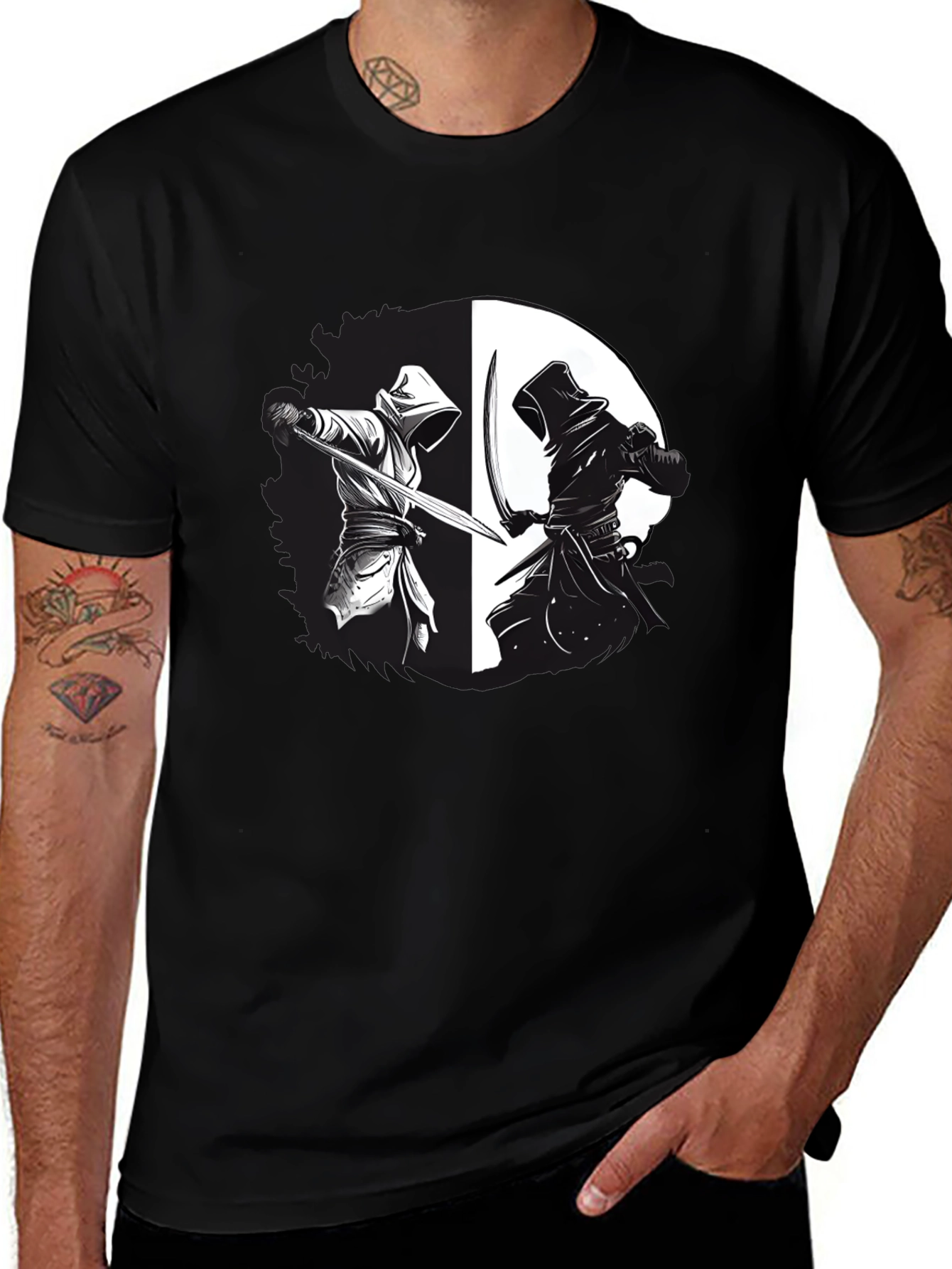 Variant 15 of Yin Yang Ninja Duel Graphic T-Shirt