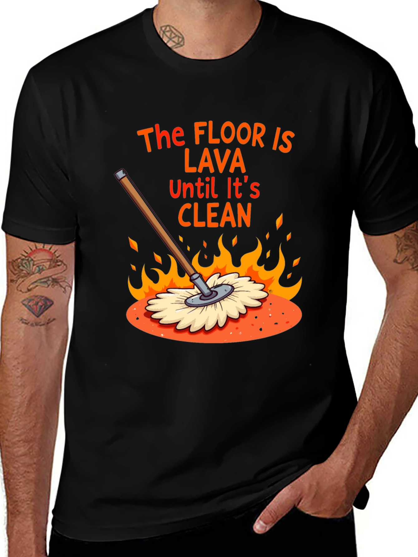 Variant 8 of The Floor is Lava T-Shirt - Funny Cleaning Humor Tee