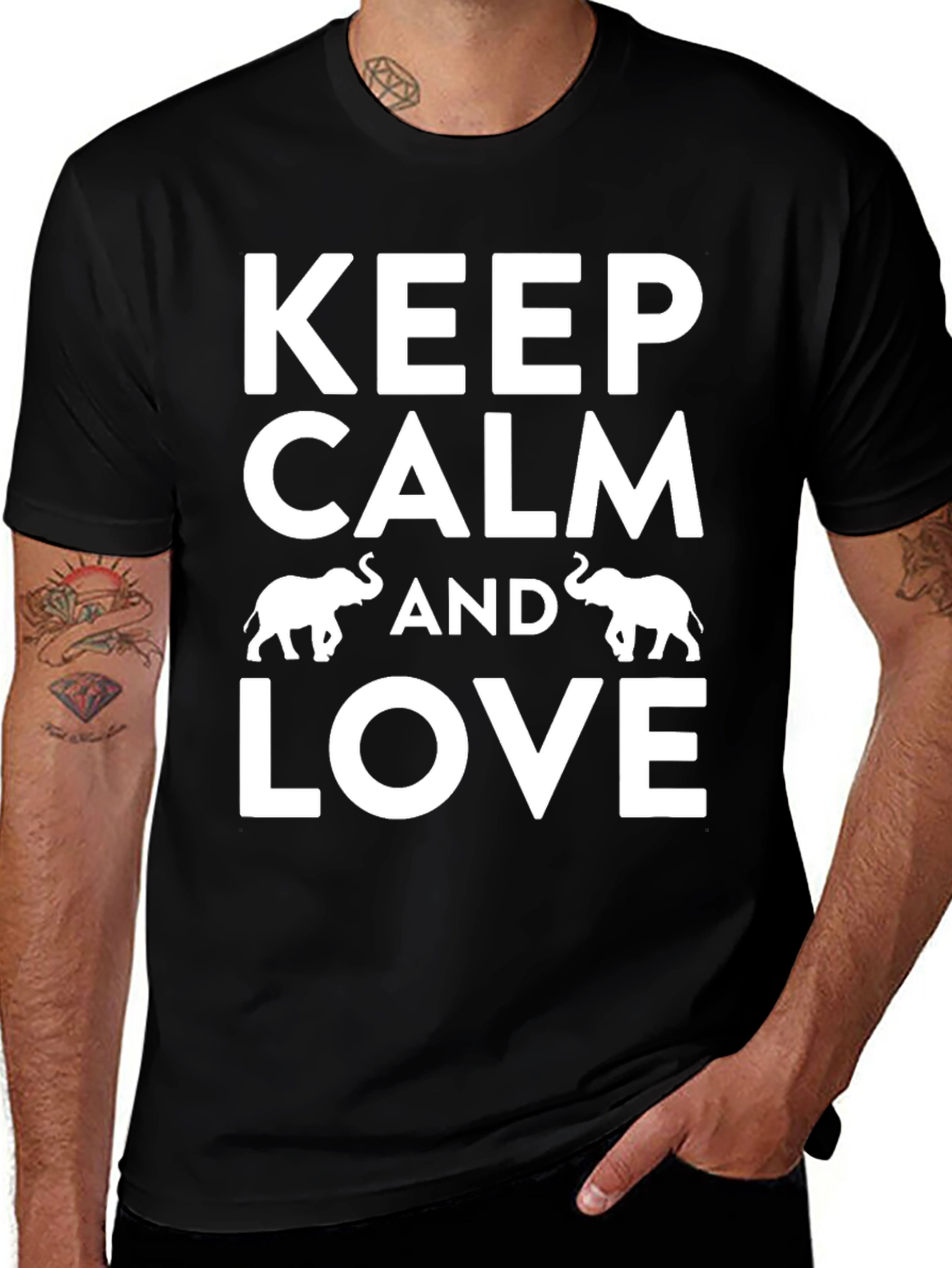 Variant 16 of Keep Calm and Love Elephants T-Shirt