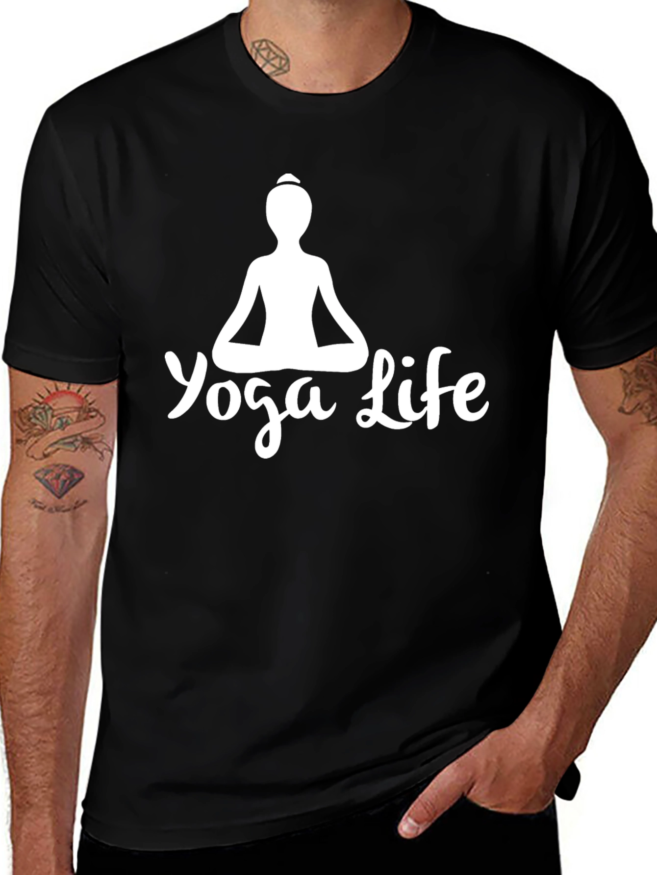 Variant 6 of Yoga Life Black Graphic T-Shirt