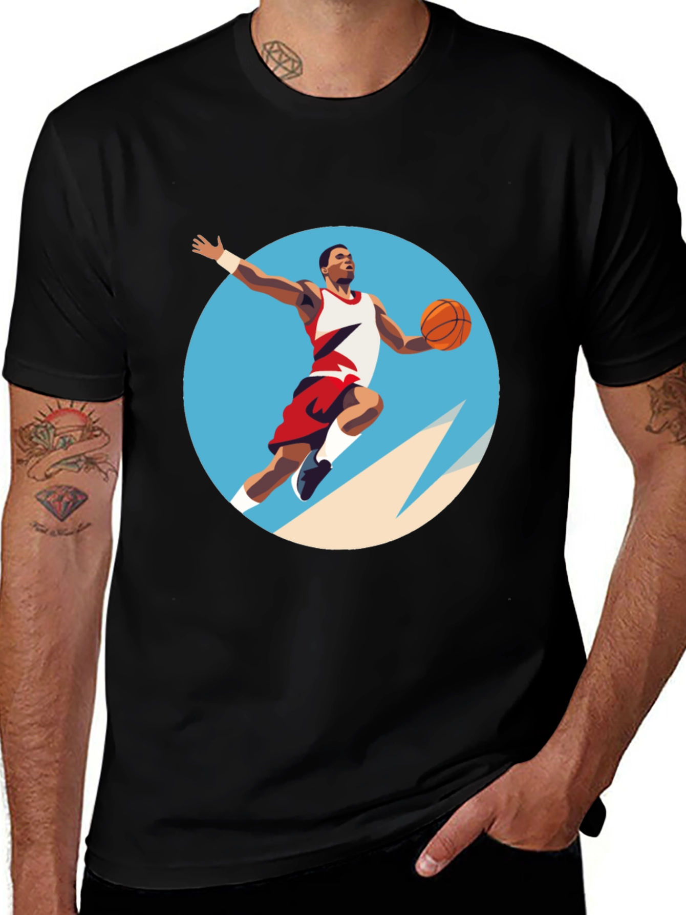 Variant 29 of Basketball Player Graphic Tee - Slam Dunk Style!