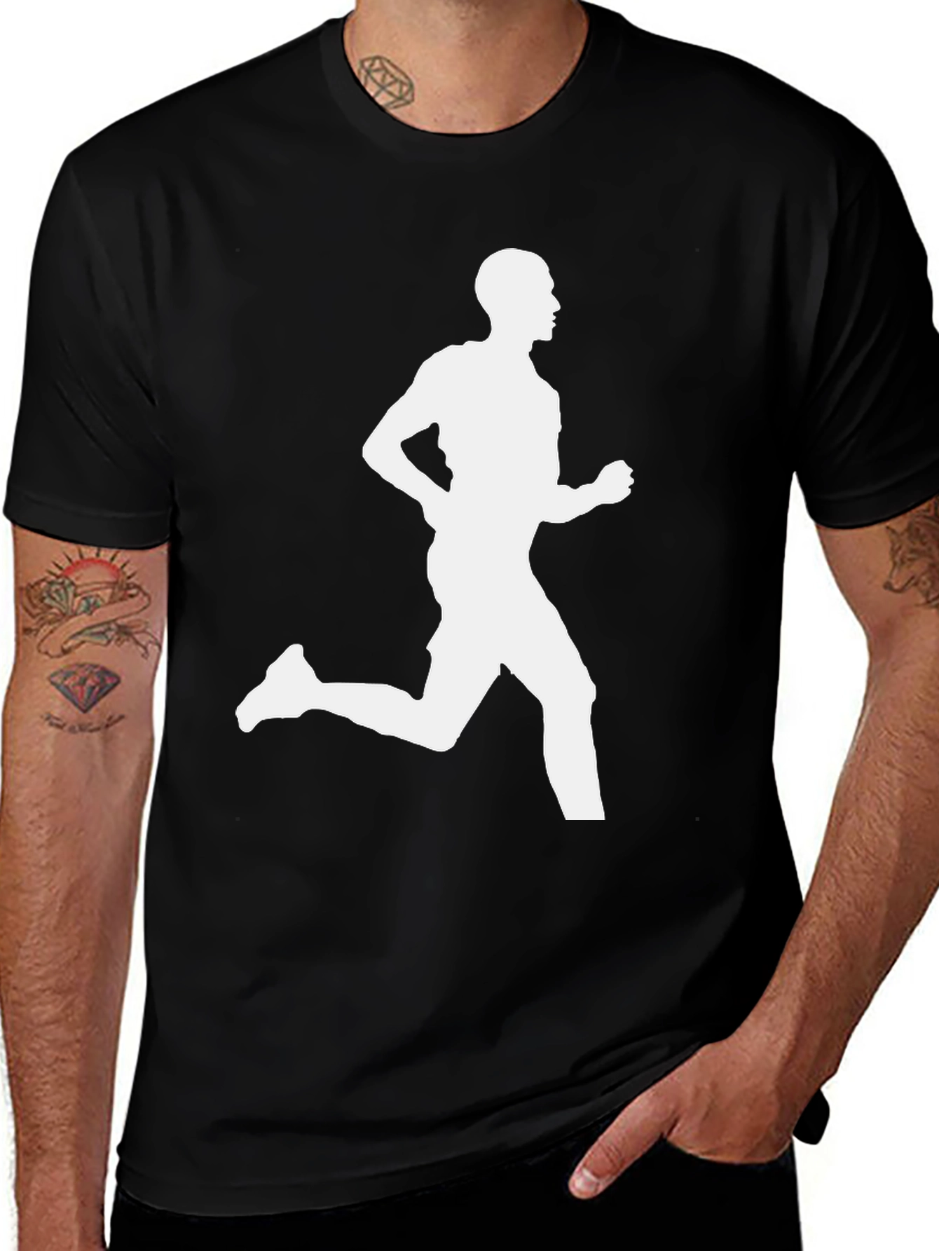 Variant 11 of Running Man Graphic T-Shirt | Black
