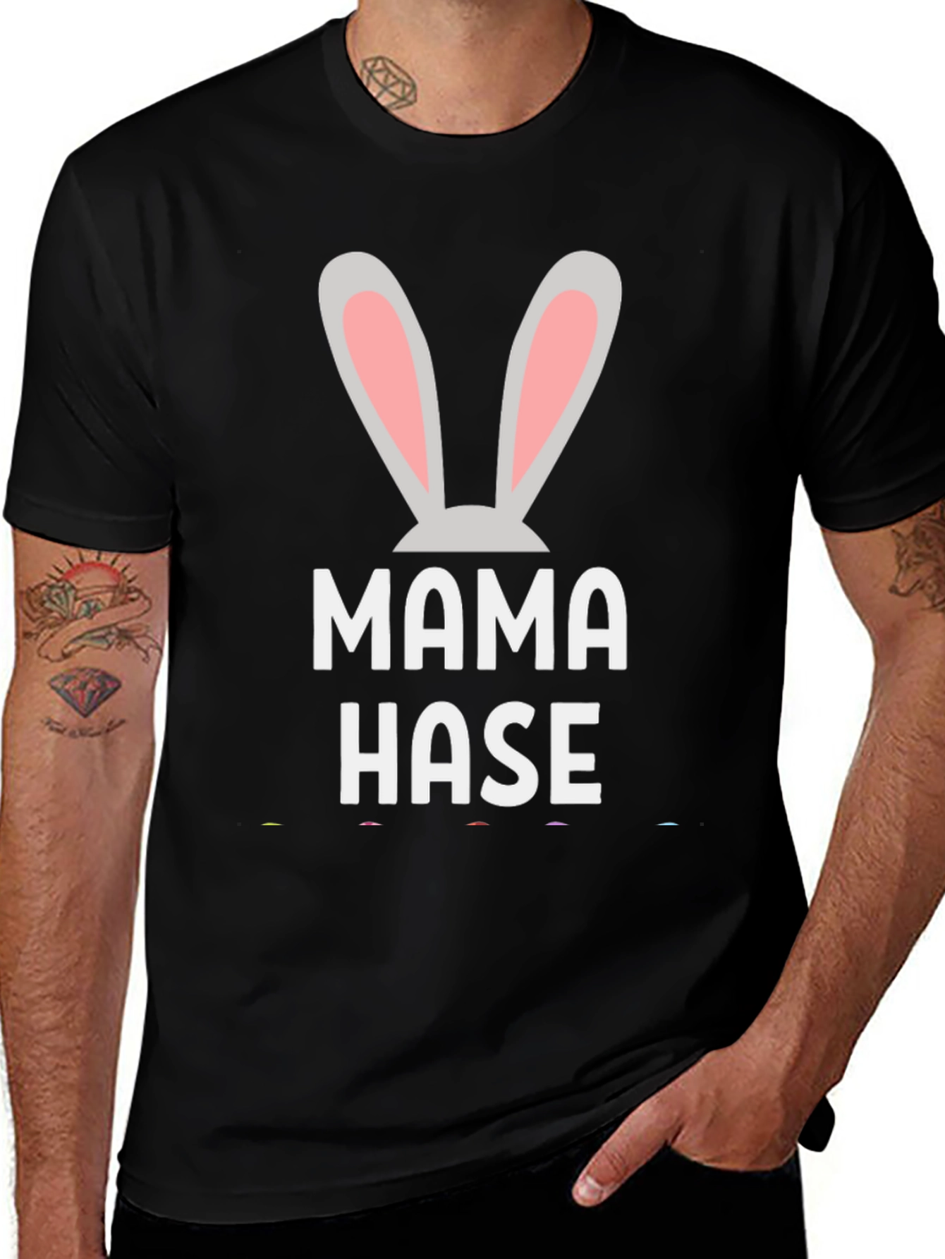 Variant 12 of Mama Hase Easter Bunny T-Shirt - Black