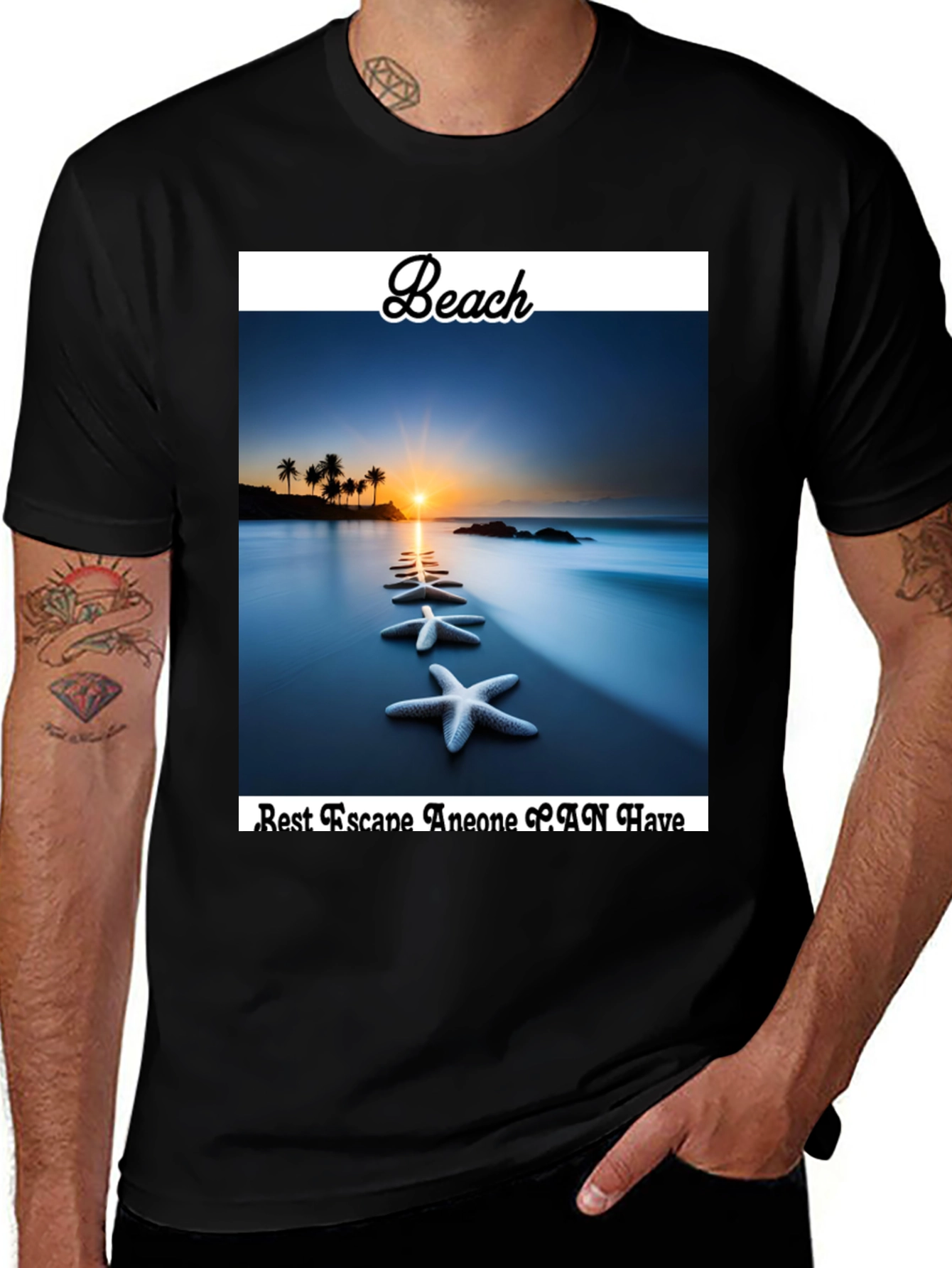 Variant 25 of Beach Starfish T-Shirt - Best Escape Anyone Can Have