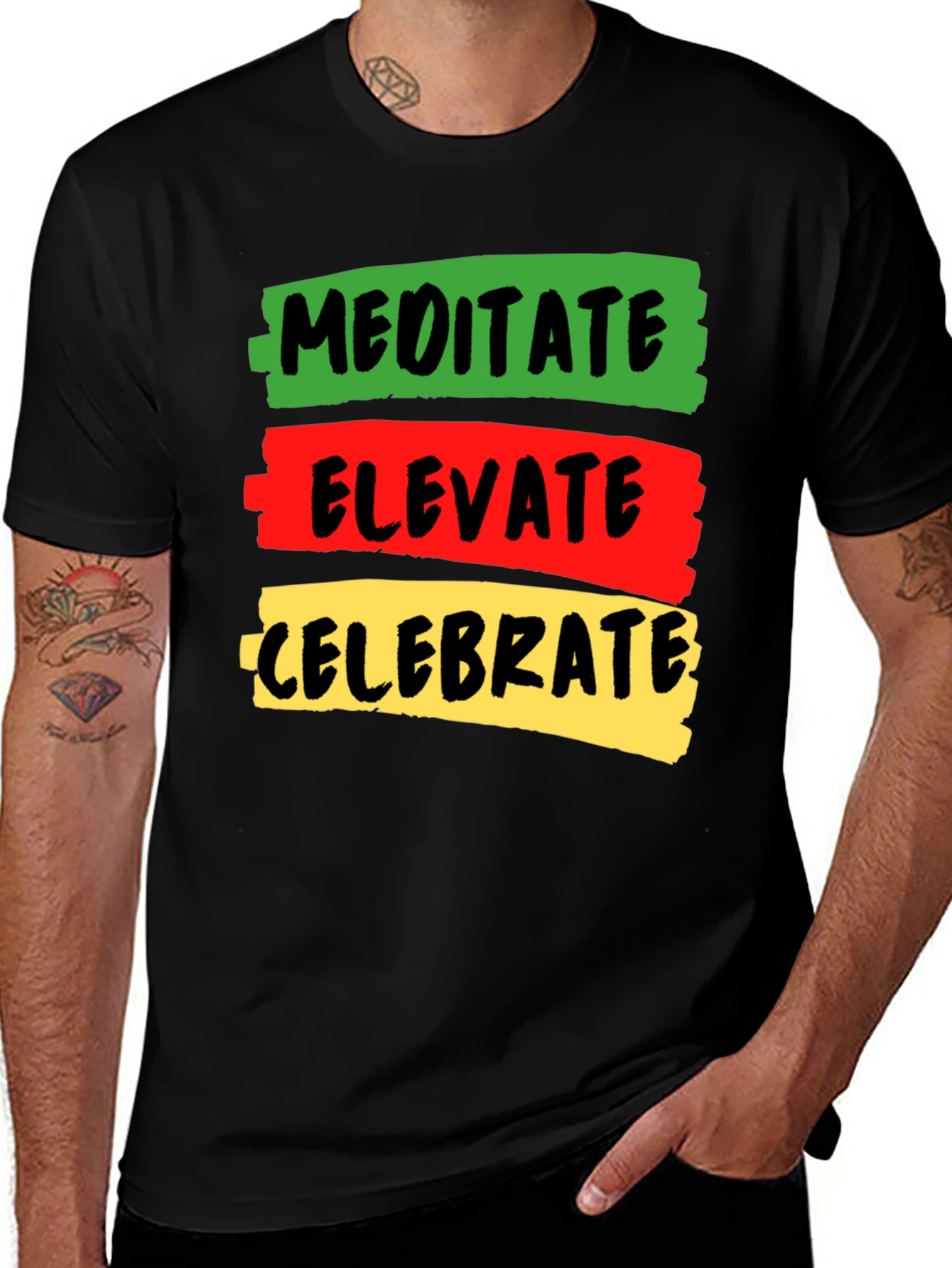 Variant 18 of Meditate Elevate Celebrate Graphic Tee