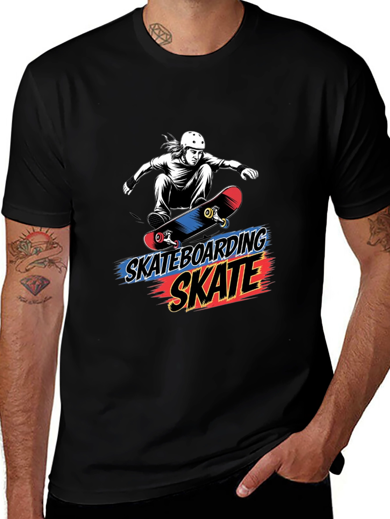 Variant 16 of Skateboarding Graphic Tee - Cool Black T-Shirt for Skaters