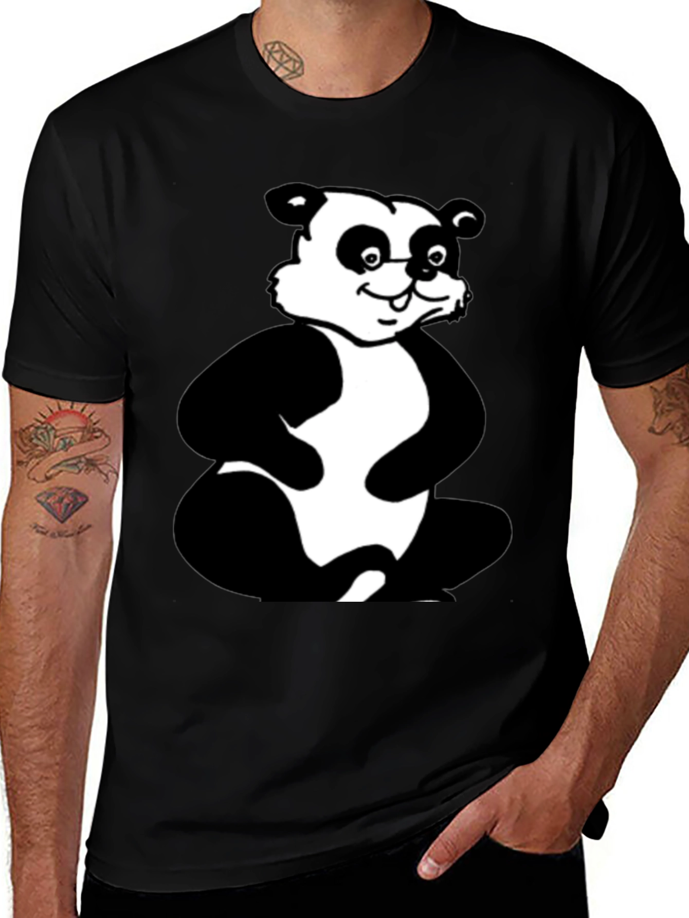 Variant 19 of Panda Graphic Black T-Shirt