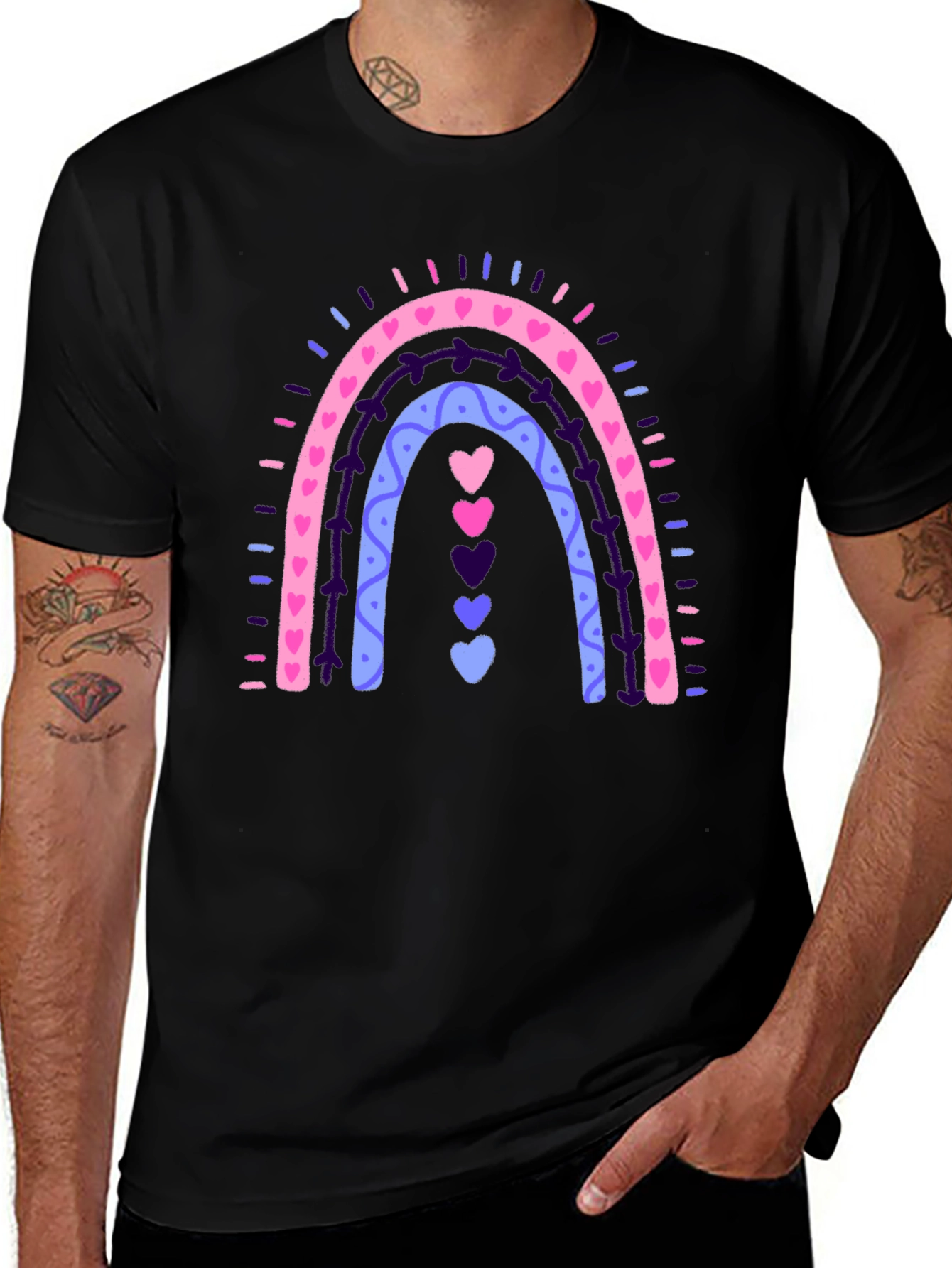 Variant 26 of Heart Rainbow Graphic Tee