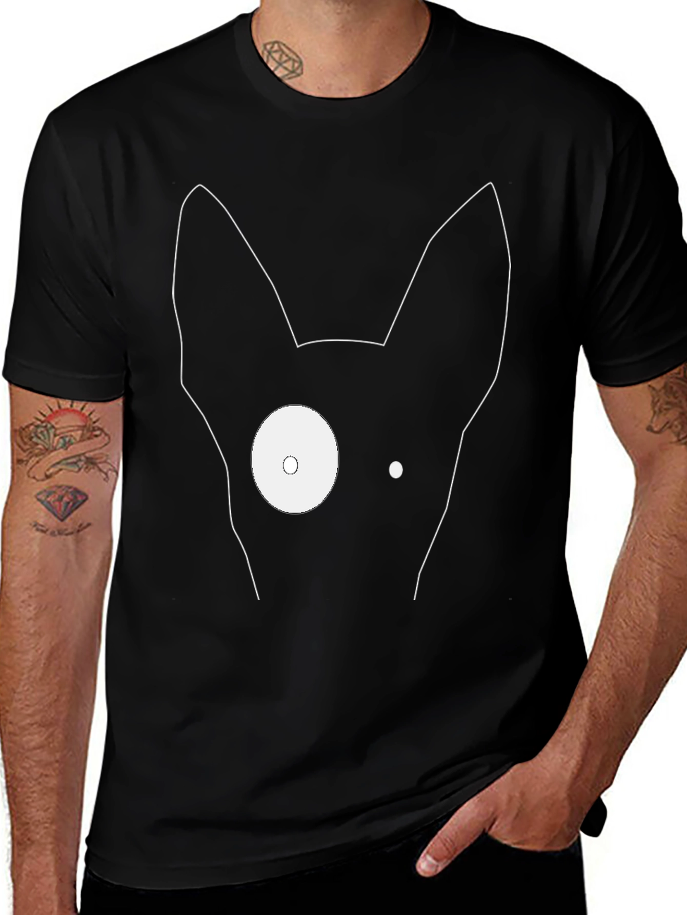 Variant 18 of Minimalist Dog T-Shirt - Modern Abstract Line Art