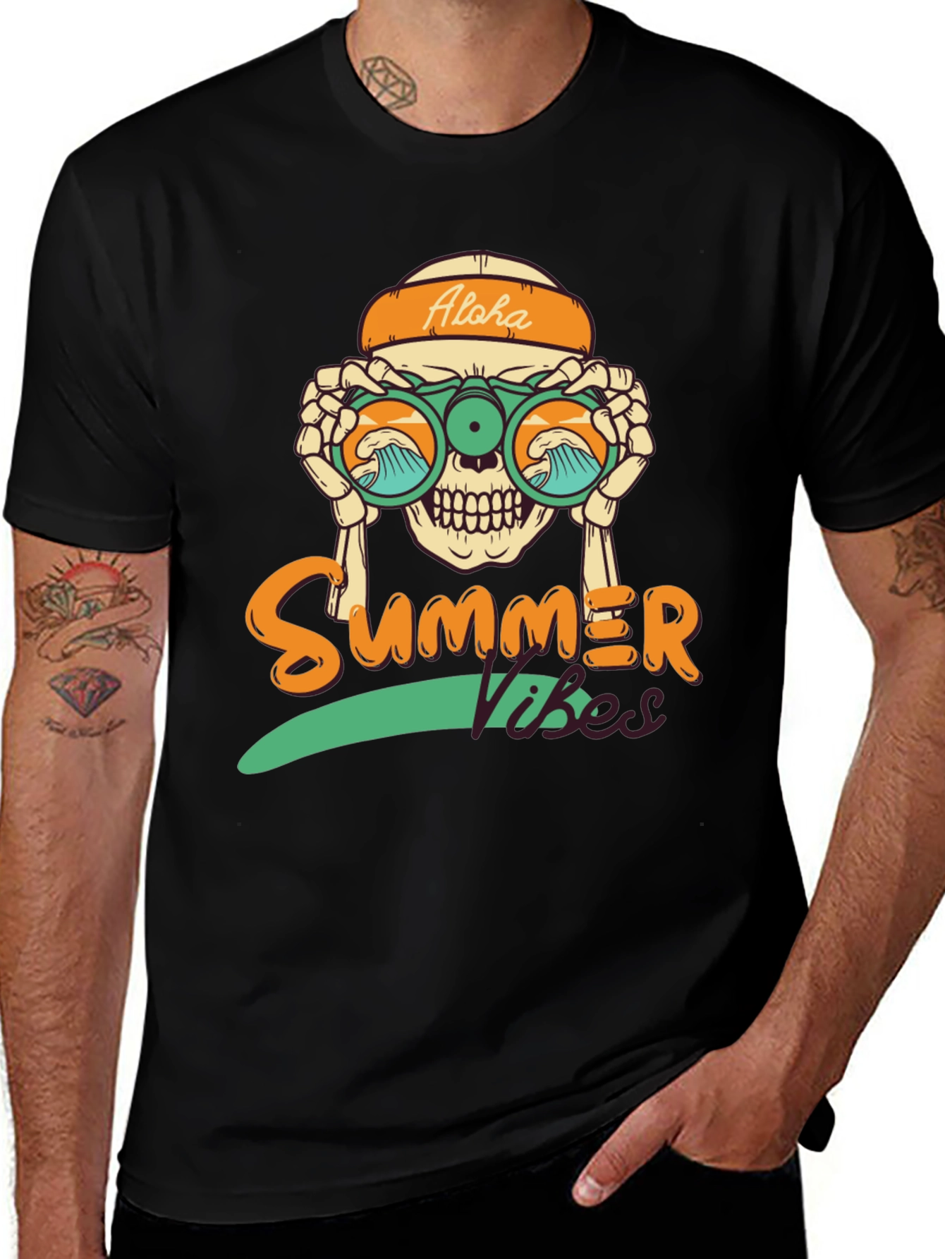 Variant 20 of Summer Vibes Skeleton Graphic T-Shirt