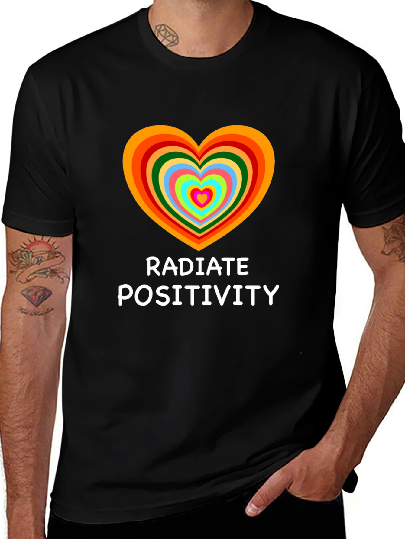 Radiate Positivity Heart Graphic T-Shirt