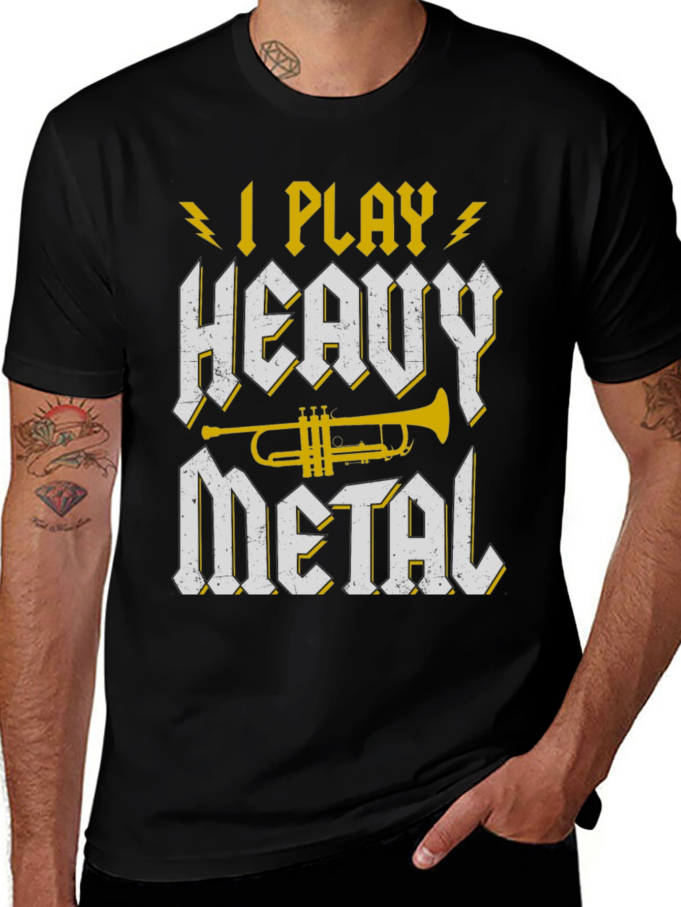 Variant 4 of I Play Heavy Metal Trumpet Graphic Tee