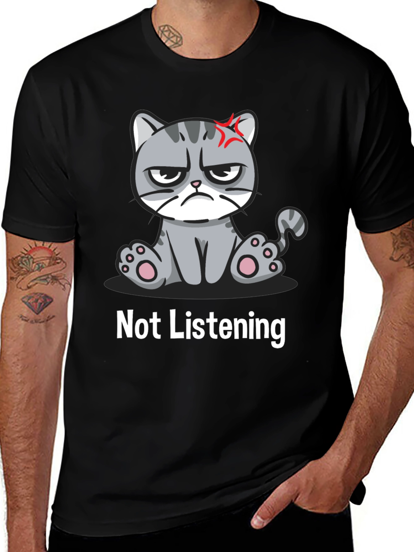Grumpy Cat 'Not Listening' T-Shirt - Sarcastic & Funny Tee
