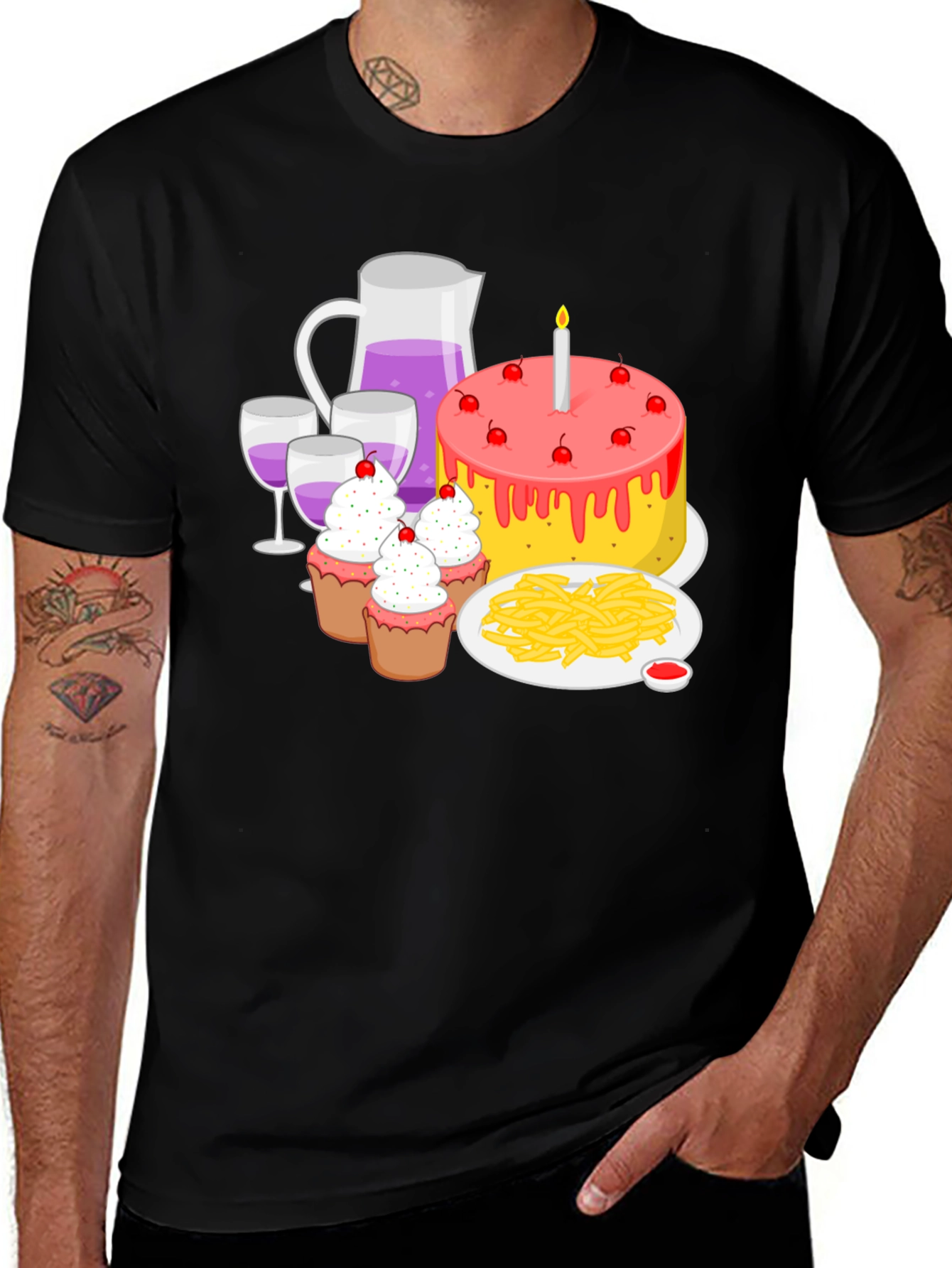 Birthday Party T-Shirt: Cake, Wine, and Fun!