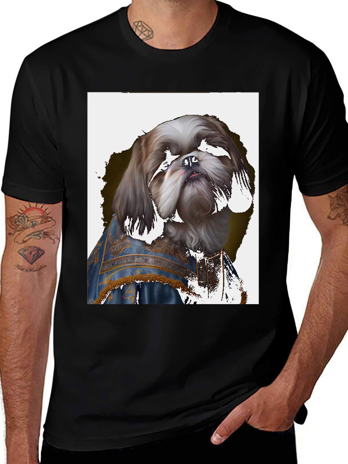 Variant 29 of Regal Dog Portrait Black Tee