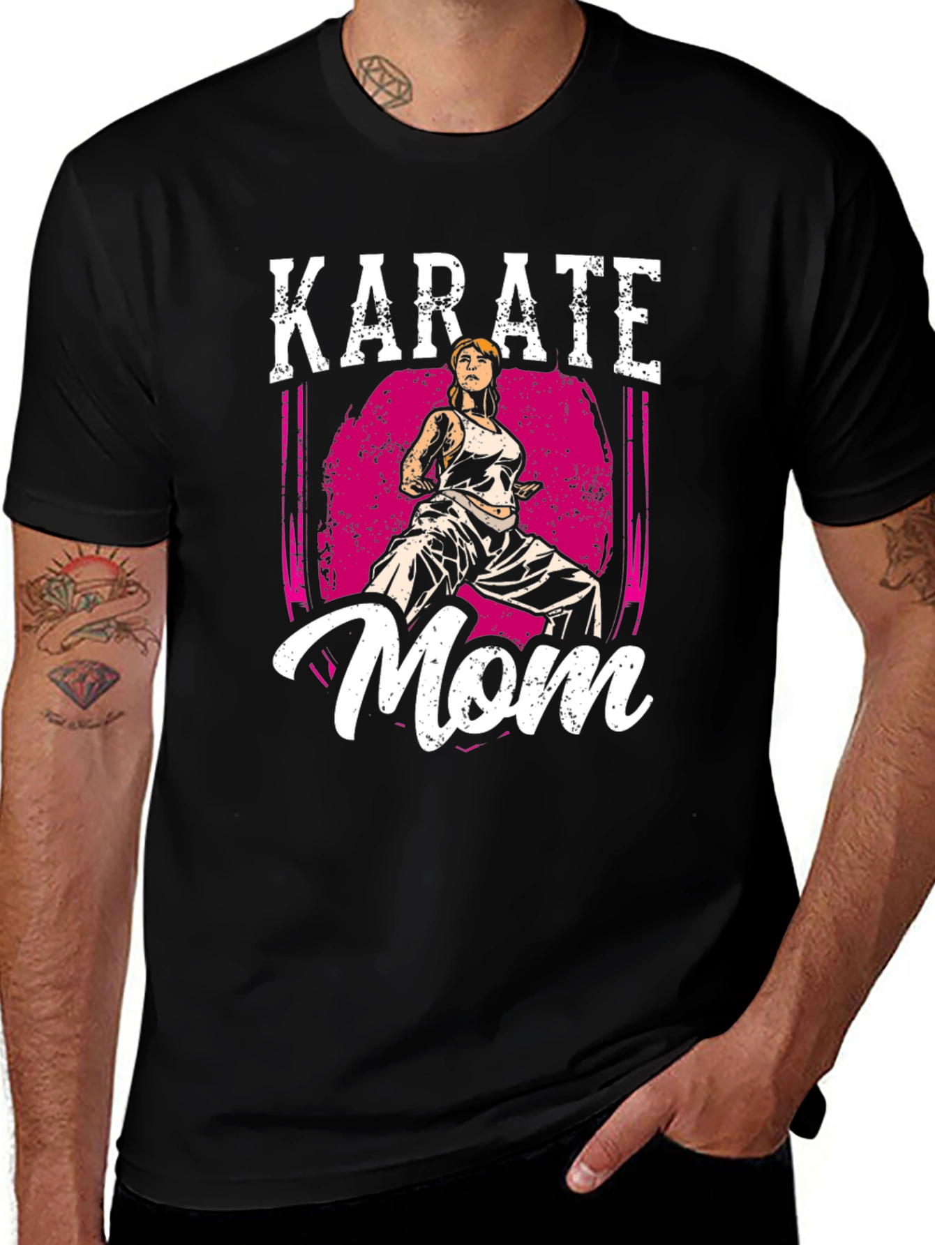 Variant 8 of Karate Mom Black T-Shirt